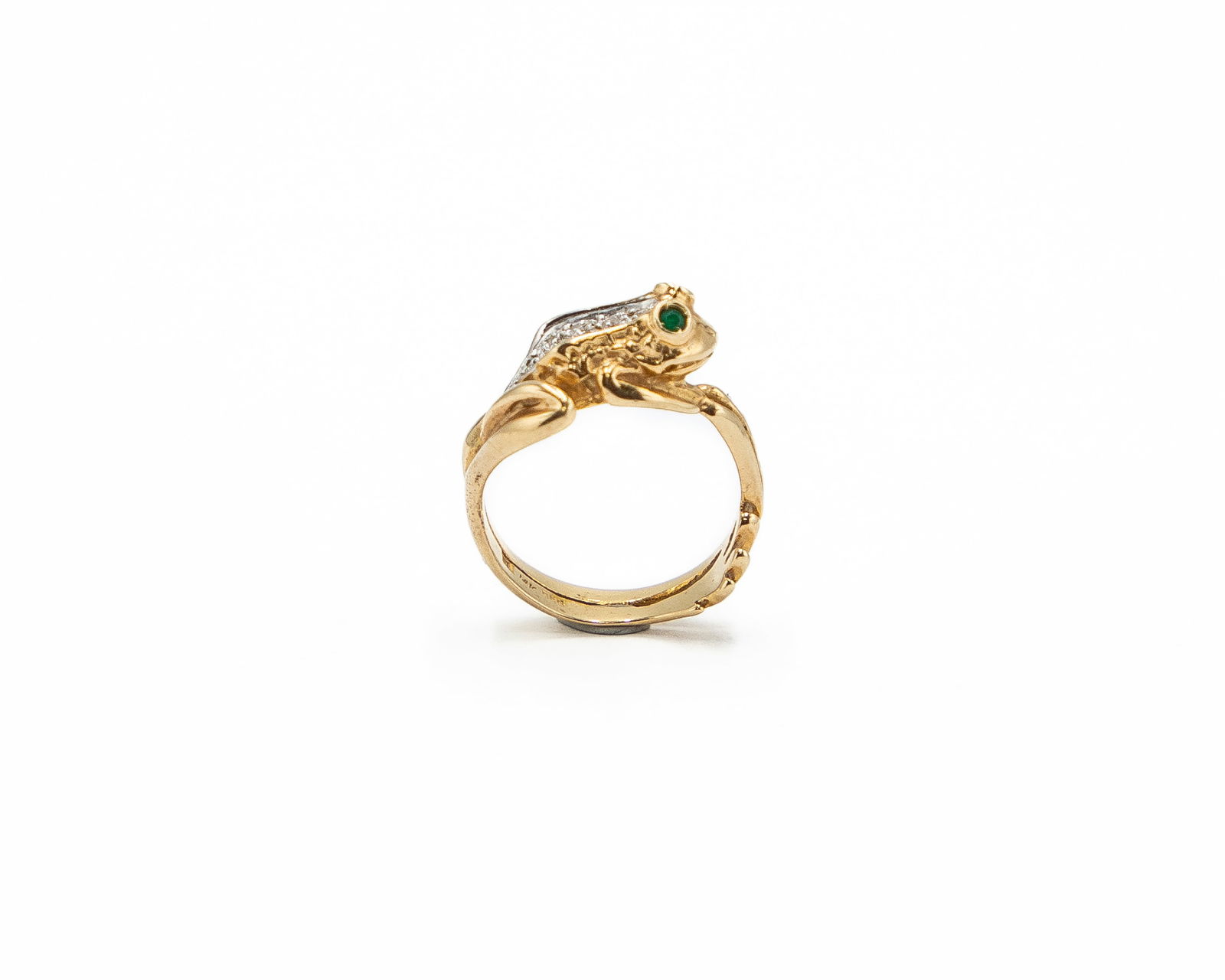Diamond Chip 14k Gold Frog Cocktail Ring Sz. 7 (1 of 10)