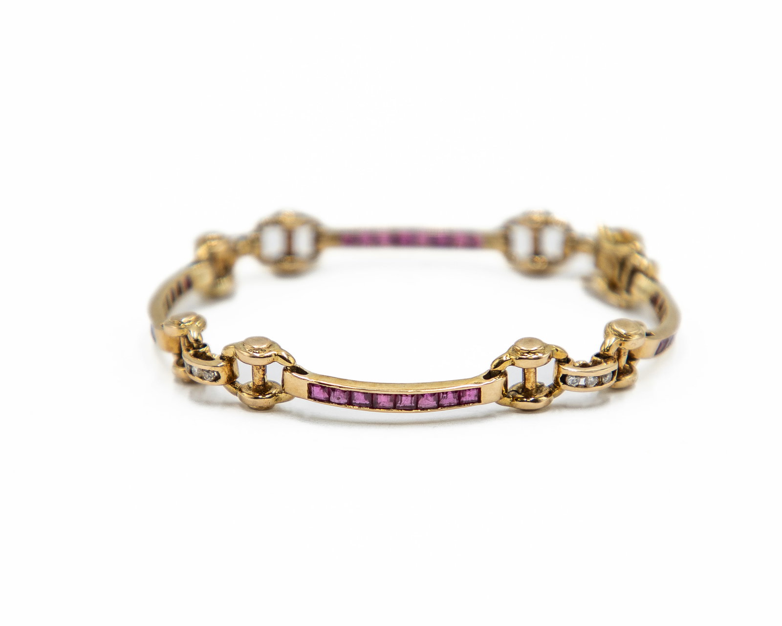 Ruby Diamond BK 14k Gold Tennis Bracelet (1 of 7)