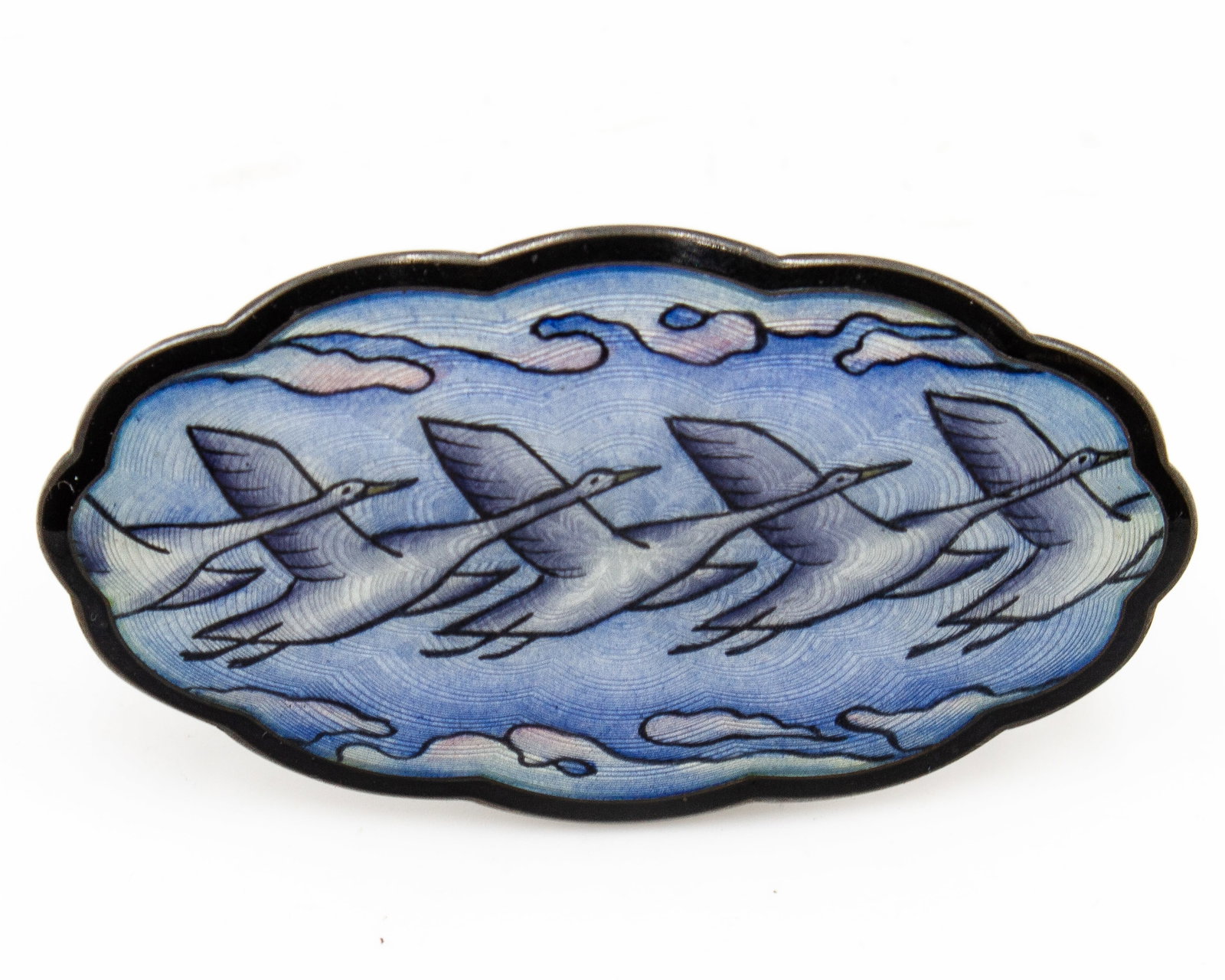 Scandinavian Enamel Sterling Goose Brooch: Scandinavian Enamel Sterling Goose Brooch 21g, pictogram signature