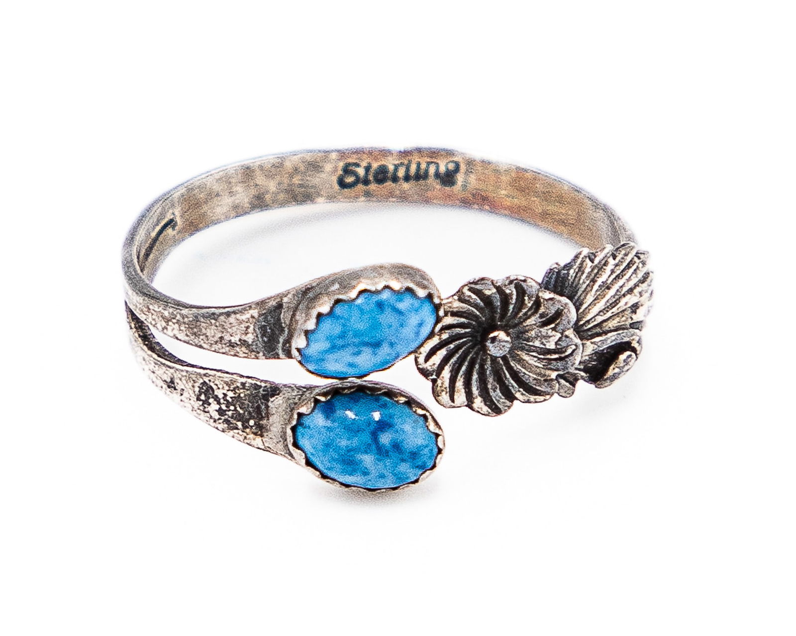 Vintage Navajo Sterling Turquoise Ring Sz. 9 (1 of 6)