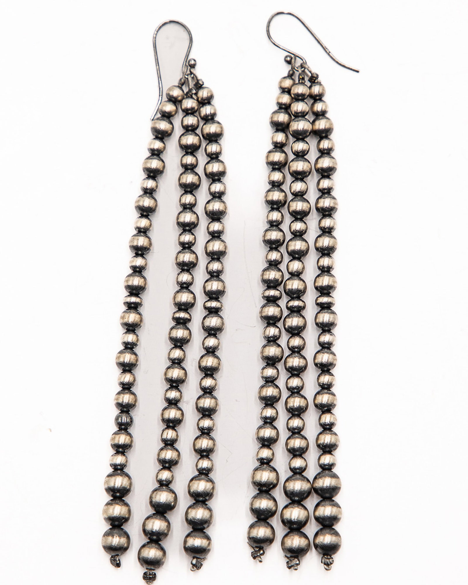 Navajo Chandelier 3 Strand Bench Bead Earrings: Navajo Chandelier 3 Strand Bench Bead Earrings 17g