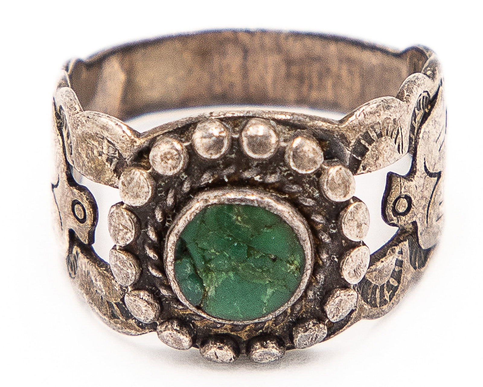 Fred Harvey Era Thunderbird Turquoise Ring Sz. 8: Fred Harvey Era Thunderbird Turquoise Ring Sz. 8, 6g