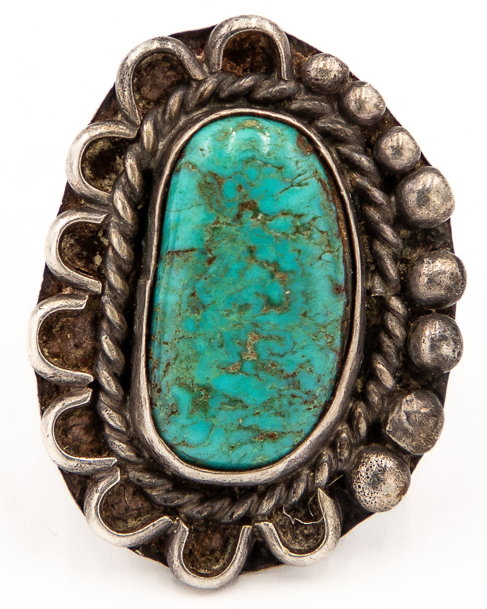 Vintage Navajo Turquoise Sterling Ring Sz. 6.5 (1 of 5)