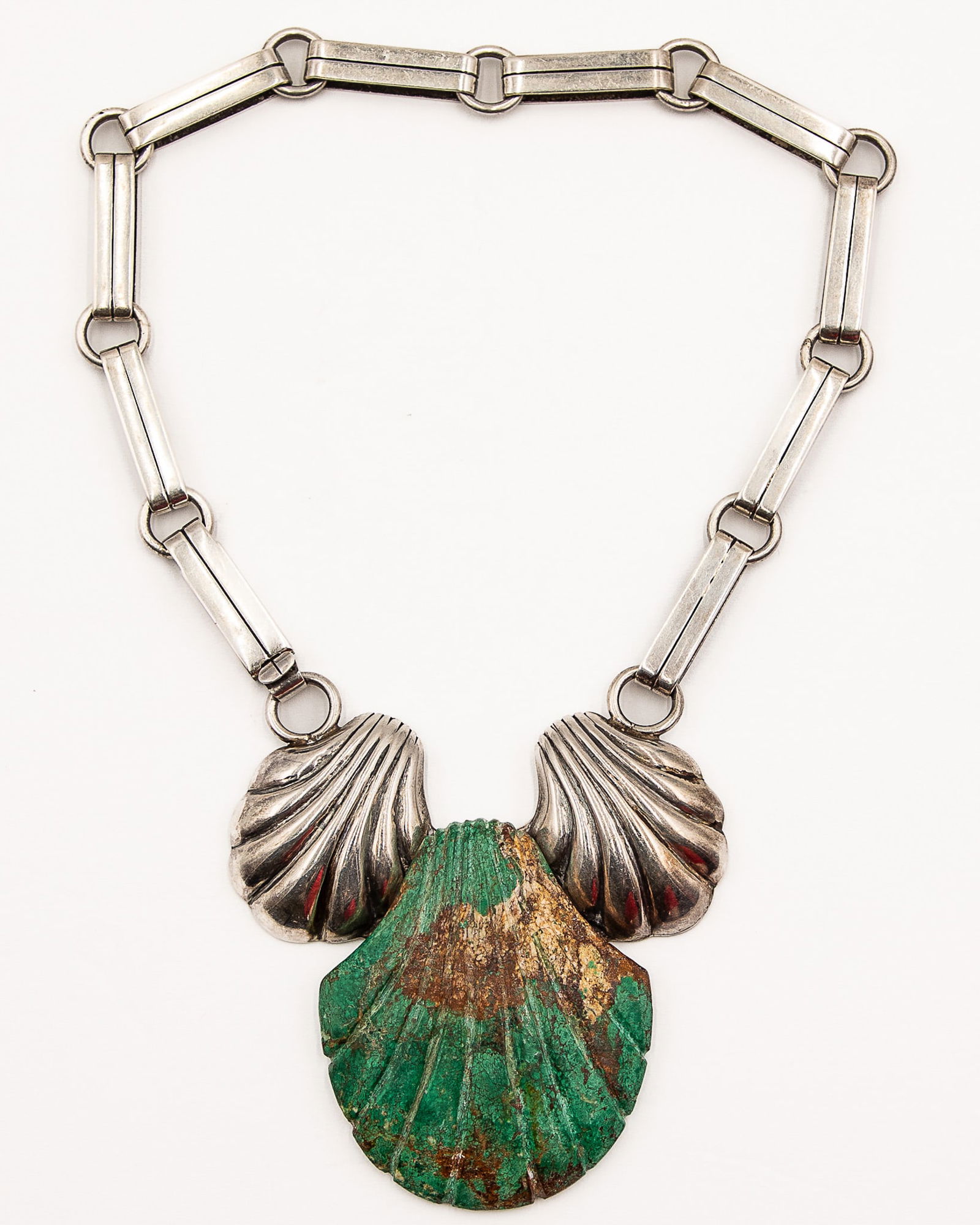 William Spratling Taxco Sterling Turquoise Shell Necklace Circa 1949-1951 (1 of 5)