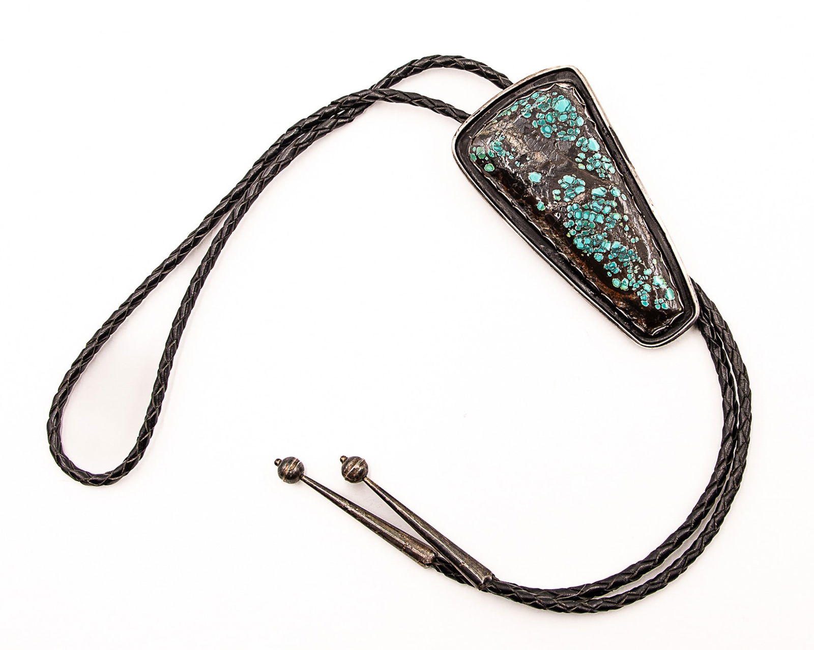 Vintage Native Turquoise Sterling Bolo Tie (1 of 7)