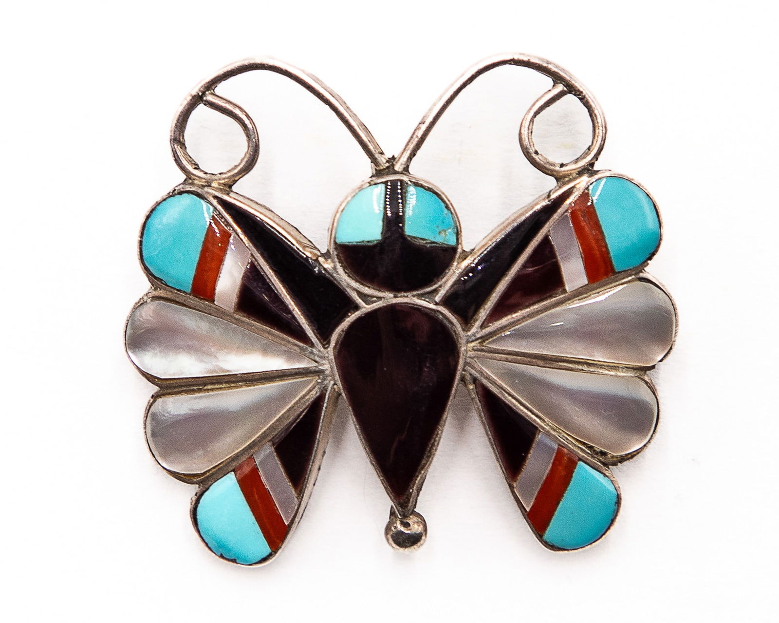 Sara Edaakie Zuni Multi Stone Inlay Butterfly Brooch Pin (1 of 3)