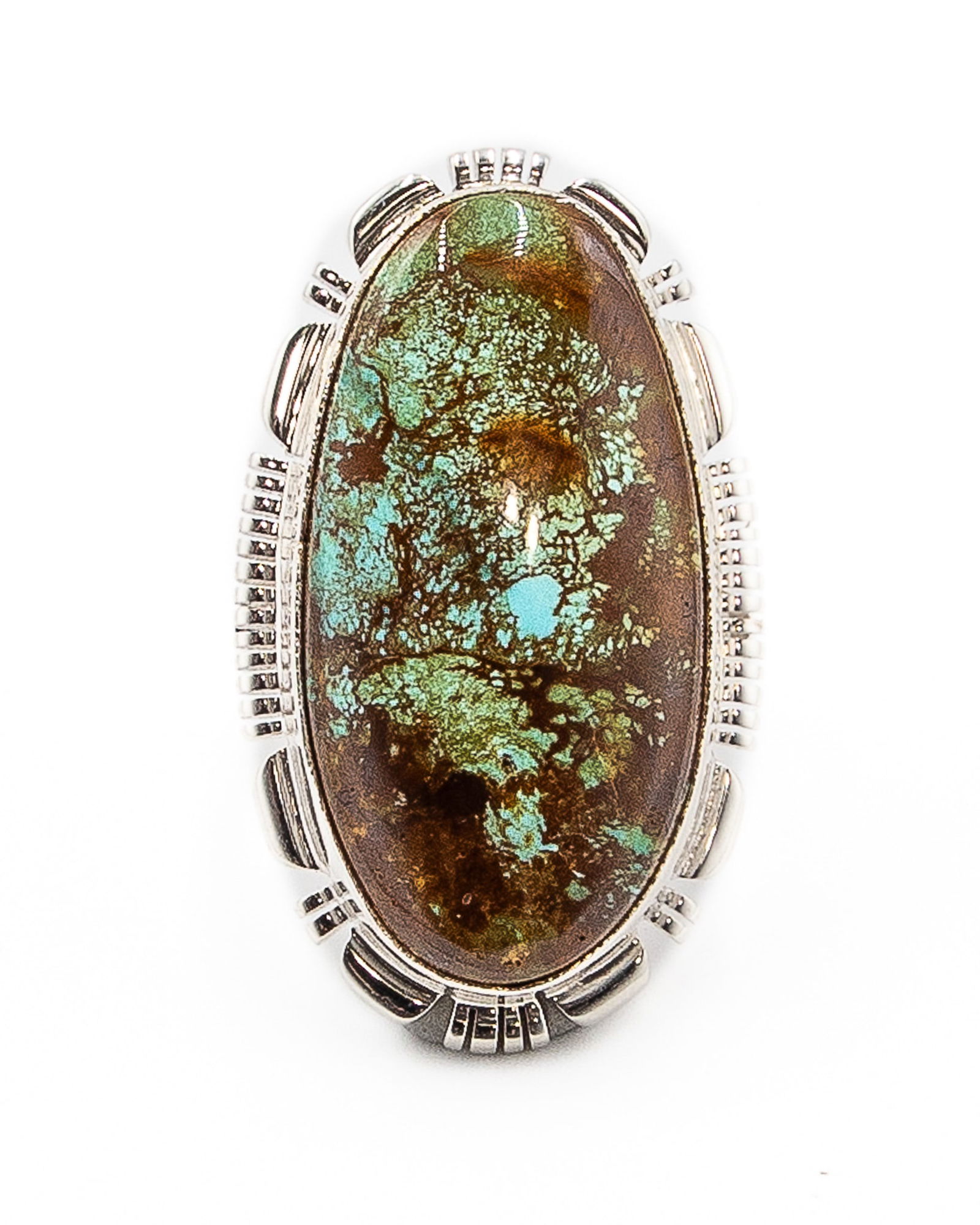 Larry Moses Yazzie Navajo Sterling Turquoise Ring Sz. 9 (1 of 6)