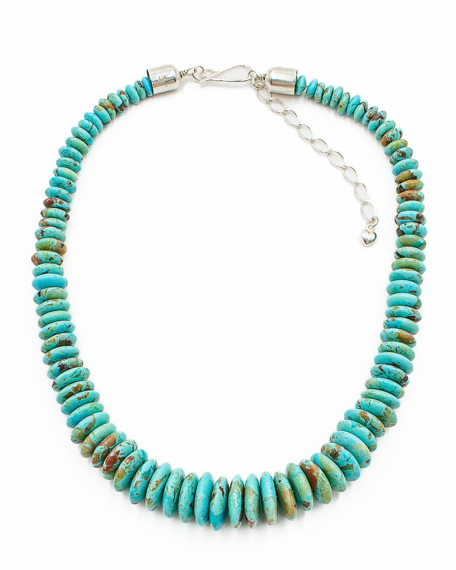 Jay King Mine Finds Round Disk Sterling Turquoise Necklace: Jay King Mine Finds Round Disk Sterling Turquoise Necklace 79.8g