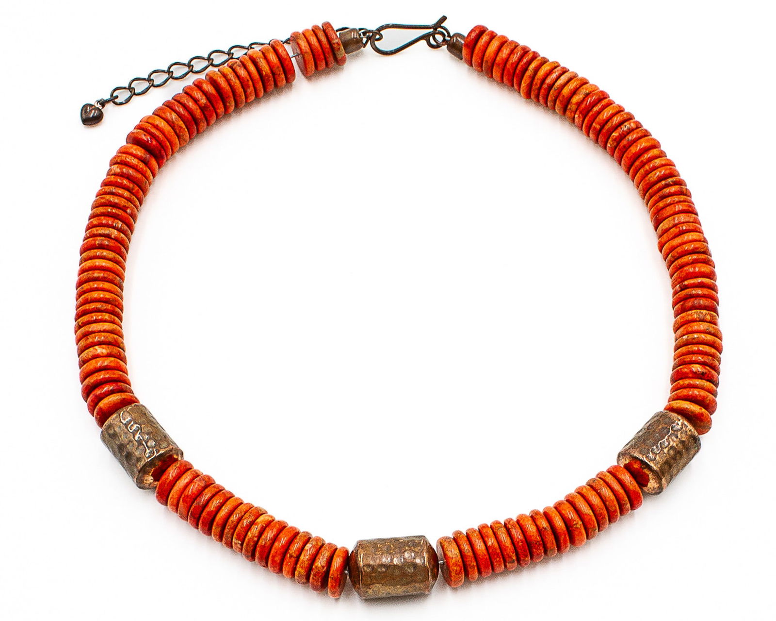 Jay King Mine Finds Coral Disk Copper Necklace (1 of 7)