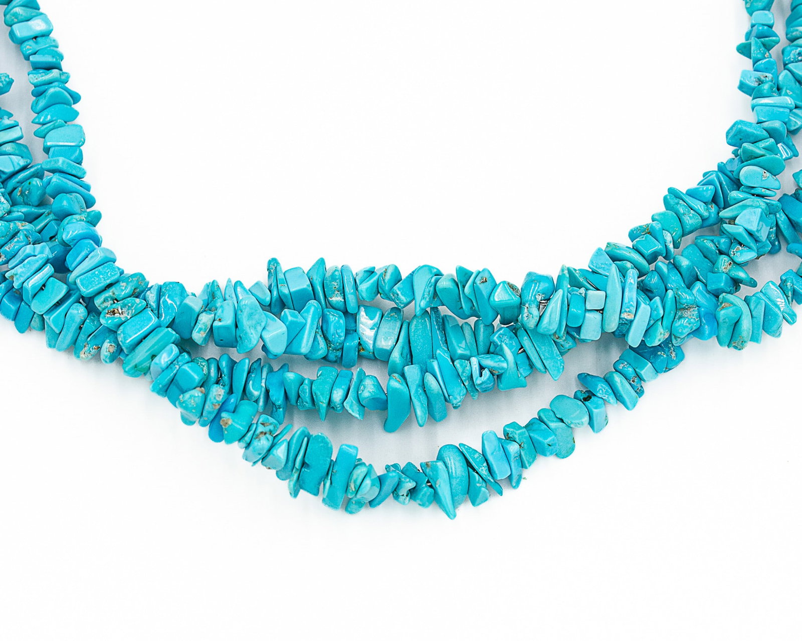 Jay King Mine Finds Mini Chunk Turquoise Sterling 4 Strand Magnetic Necklace (1 of 7)