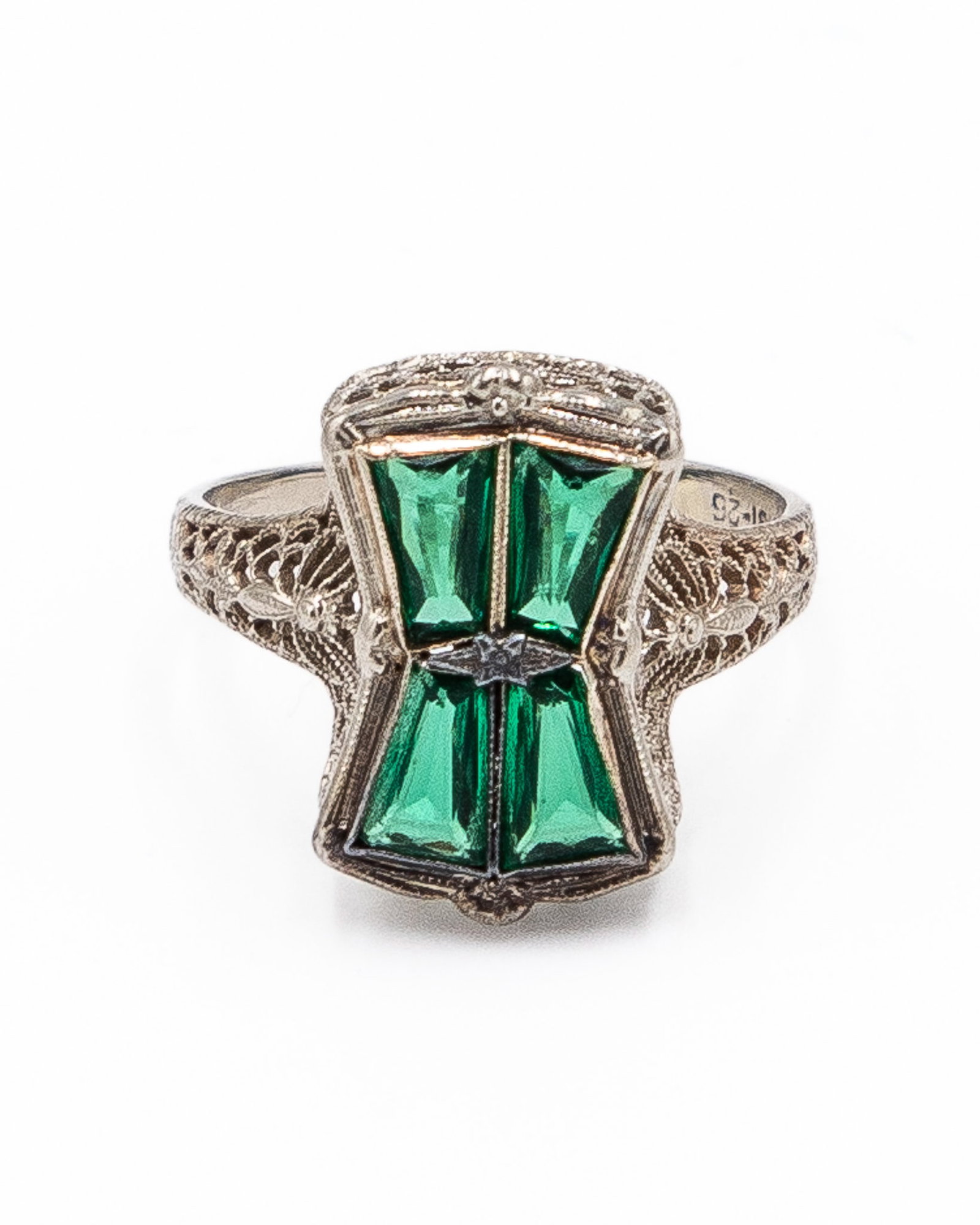 14K Gold Art Deco Cocktail Ring Sz. 7.25 (1 of 7)