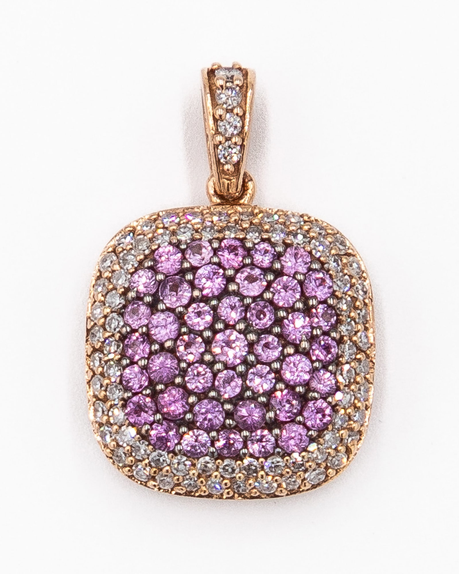 Effy BH 14K Rose Gold Diamond Pink Stone Necklace Pendant (1 of 4)