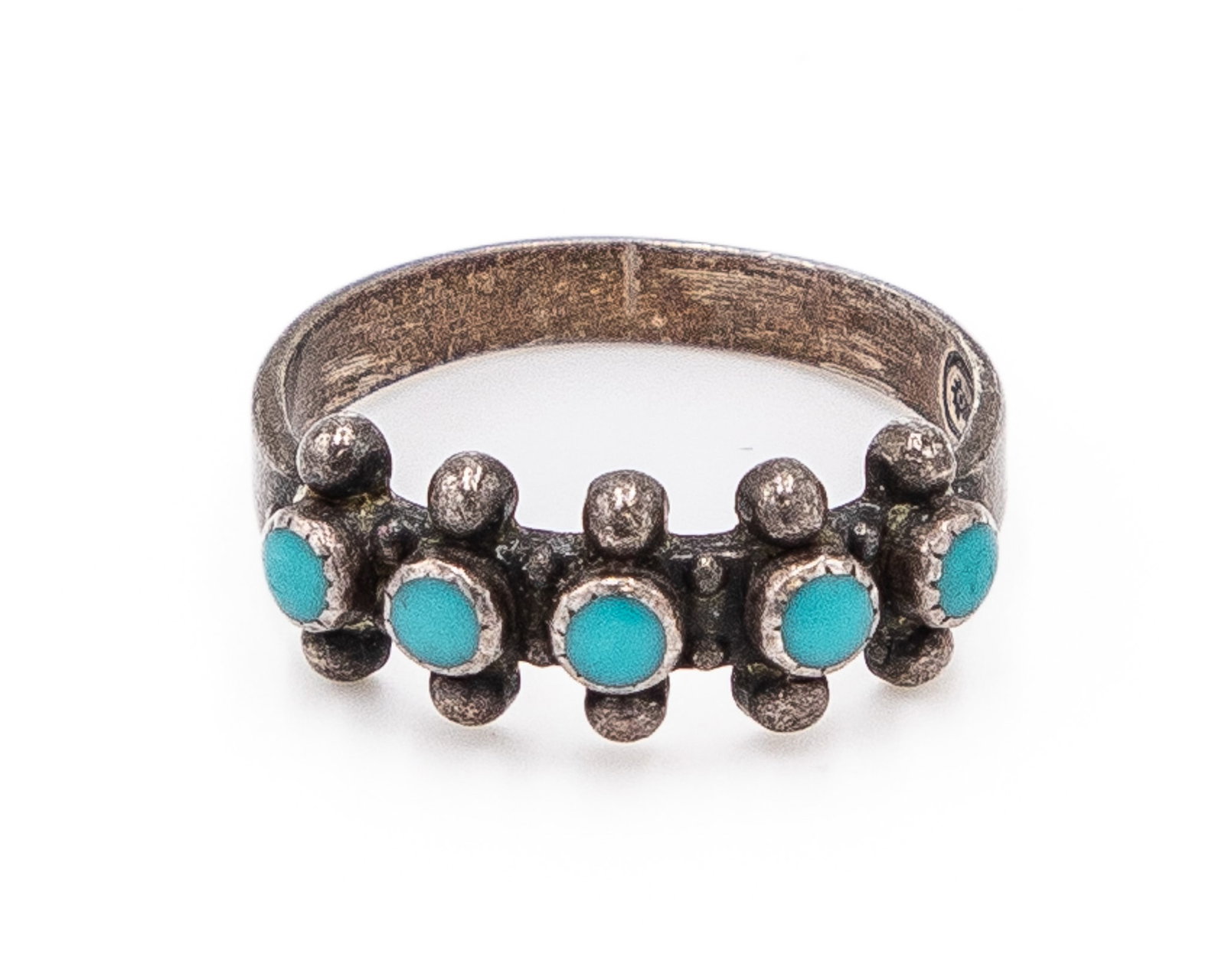 Vintage Maisel's Indian Trading Post Snake Eye Turquoise Ring Sz. 8.25 (1 of 6)