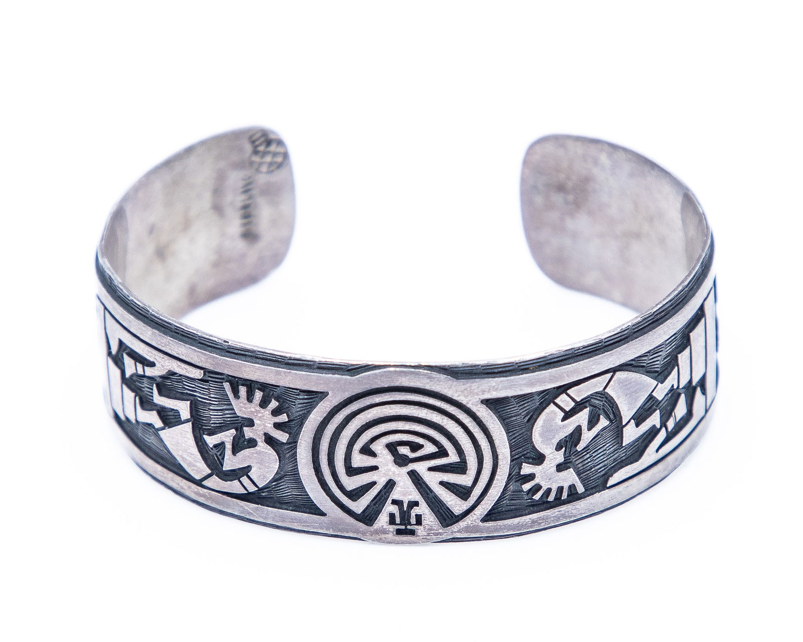 Willie Archie Talahaftewa Hopi Signed Sterling Kokopeli Cuff Bracelet (1 of 9)