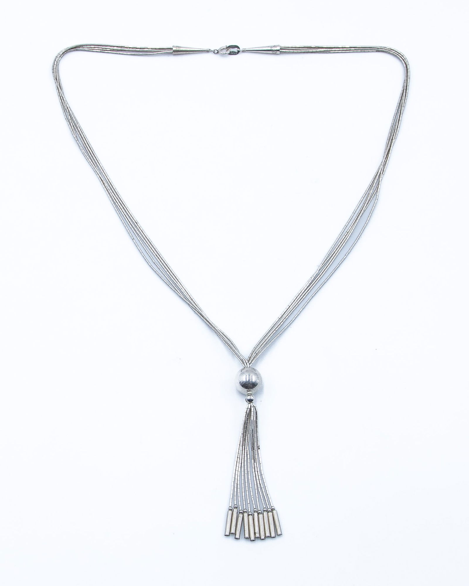 Native American Liquid Sterling Silver Multi Strand Necklace (1 of 6)