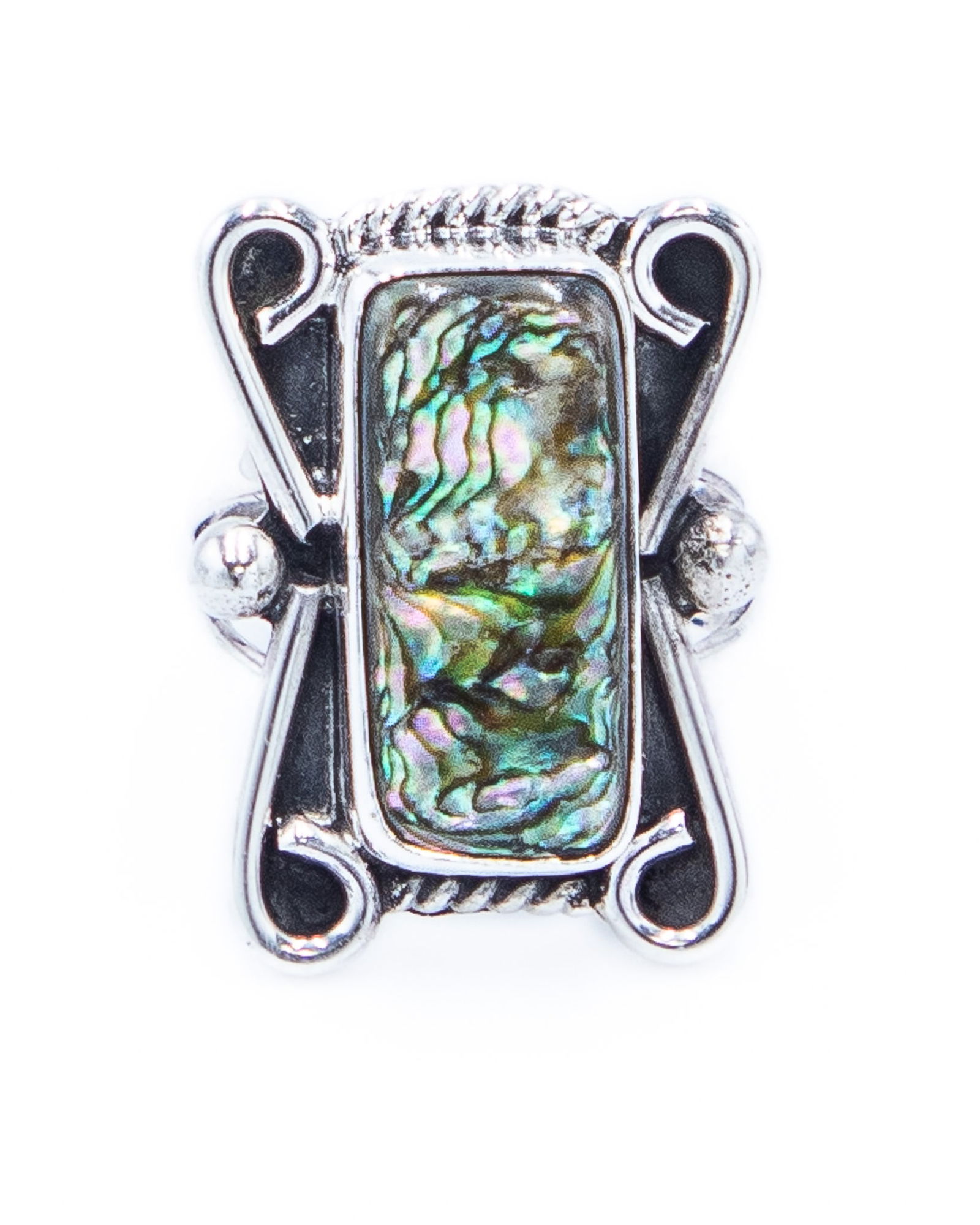 Jim Red Feather Navajo Sterling Abalone Ring Sz. 5 (1 of 6)