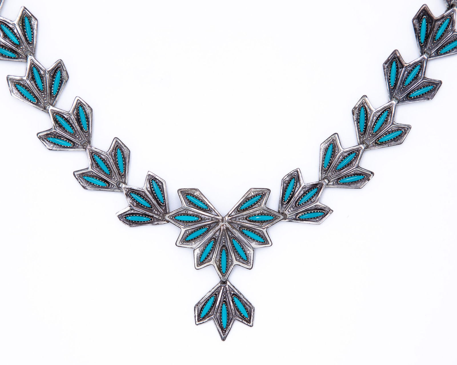 Vintage Zuni Sterling Turquoise Necklace (1 of 5)
