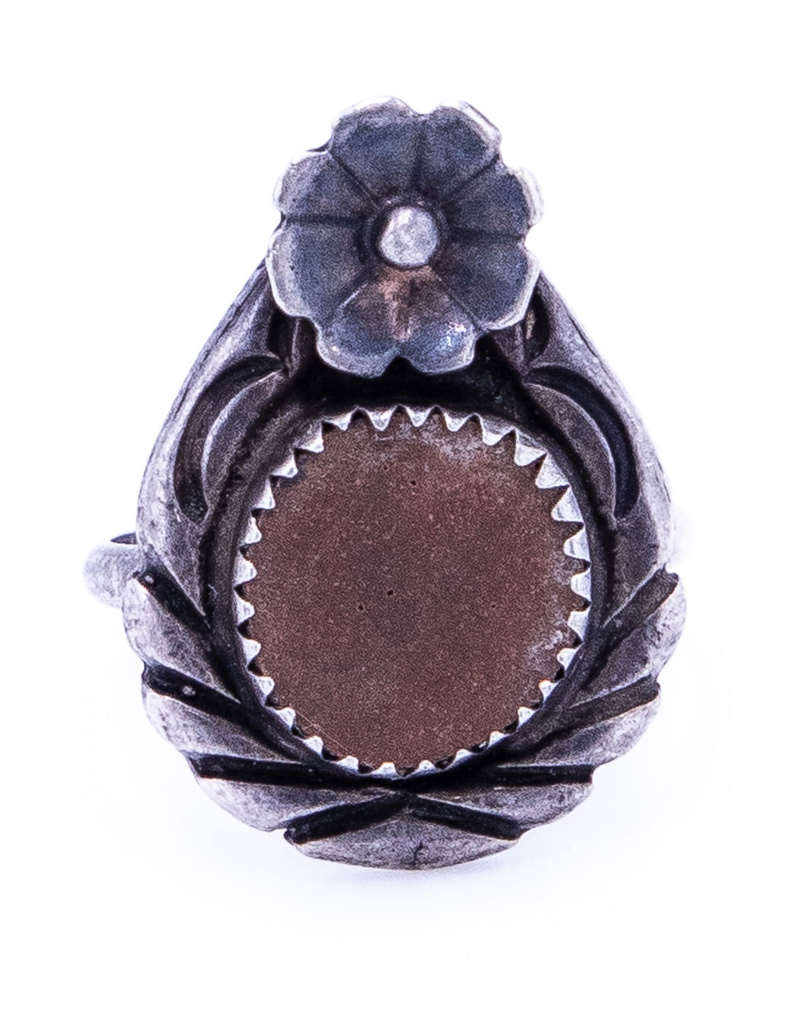 Vintage Navajo Sterling Wood Blossom Ring Sz 5.25: Vintage Navajo Sterling Wood Blossom Ring Sz 5.25, 4.5g