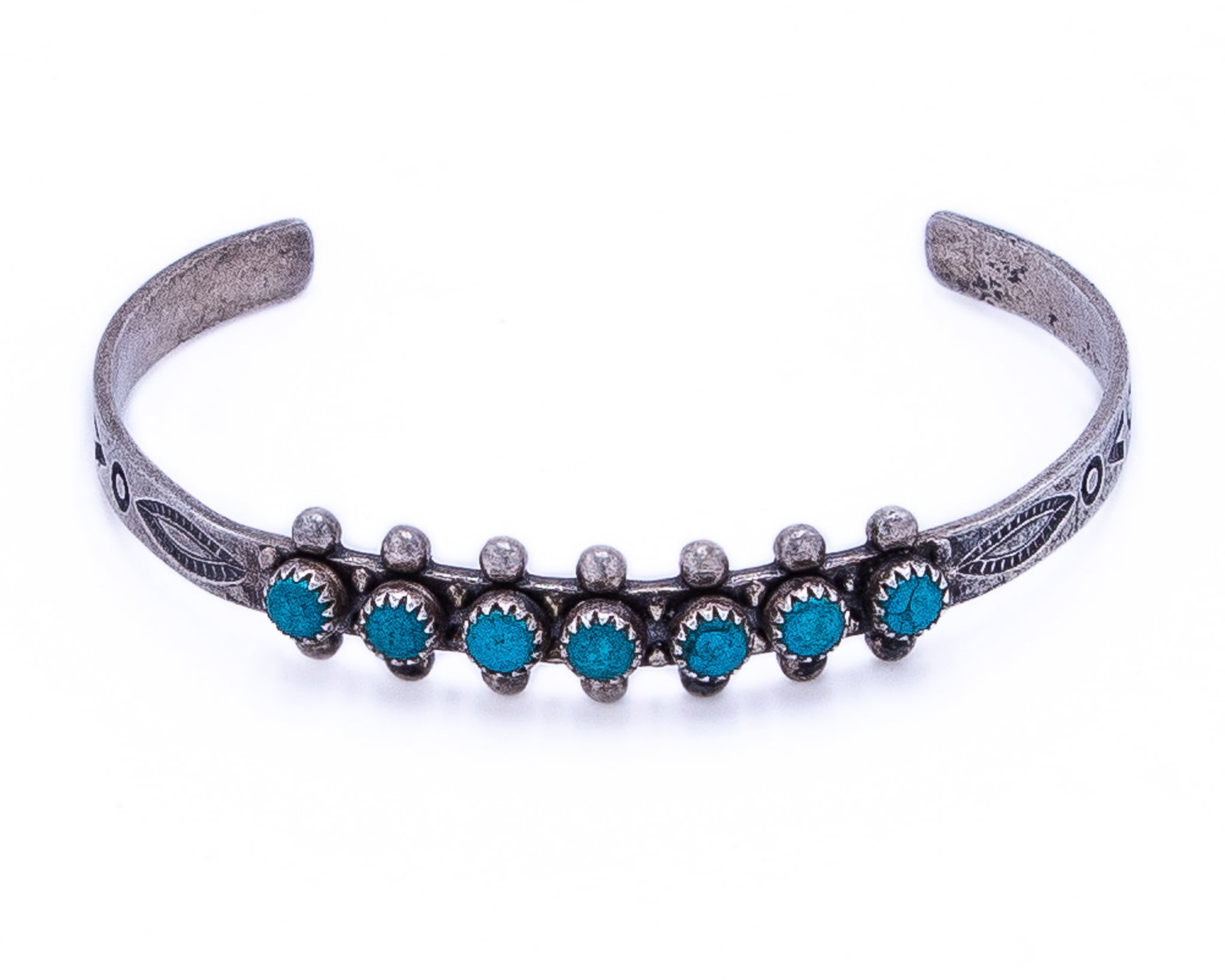 Vintage Navajo Childrens Snake Eye Turquoise Sterling Cuff Bracelet: Vintage Navajo Childrens Snake Eye Turquoise Sterling Cuff Bracelet 5g