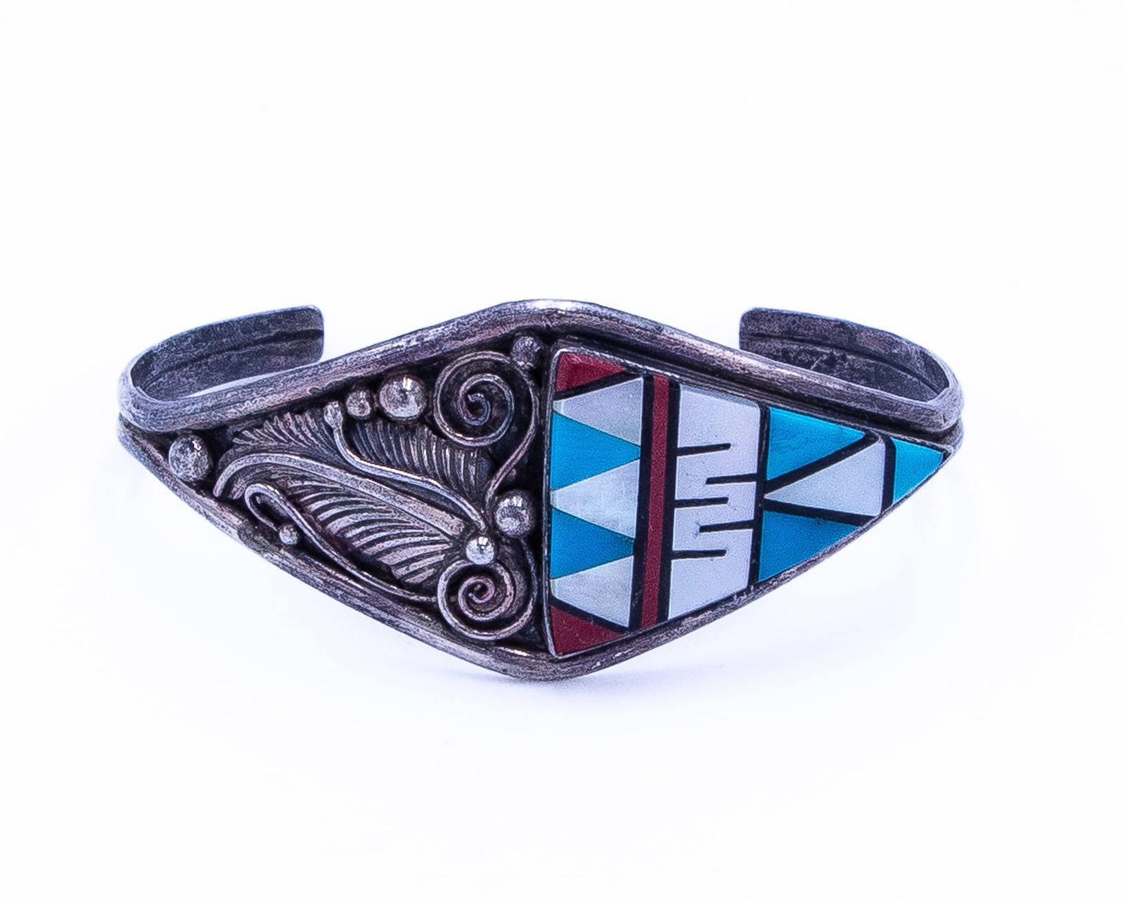 Aubrey Smith Navajo Multi Stone Sterling Cuff Bracelet (1 of 7)