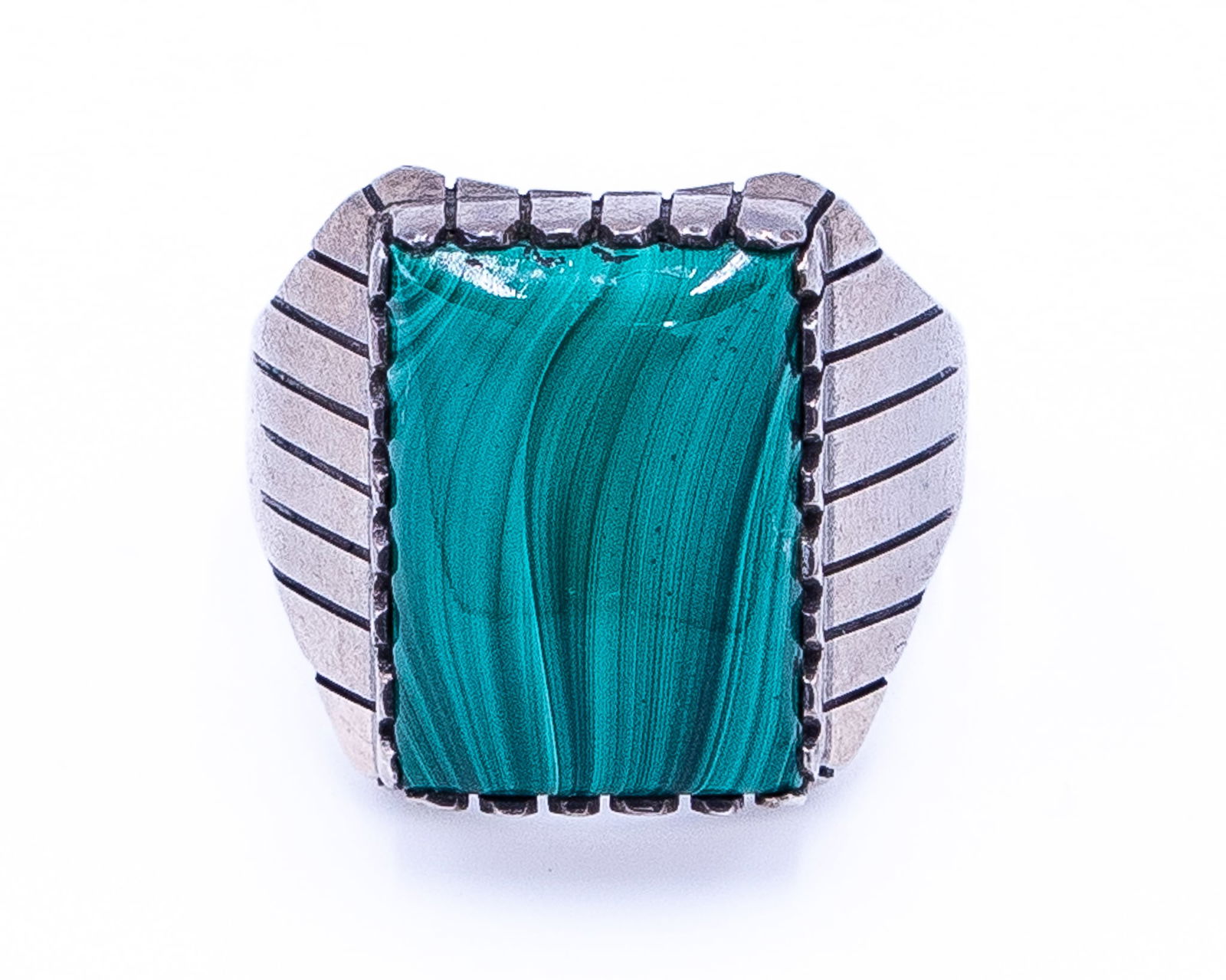 Vintage Signed Navajo Malachite Sterling Ring Sz 12.25 (1 of 6)