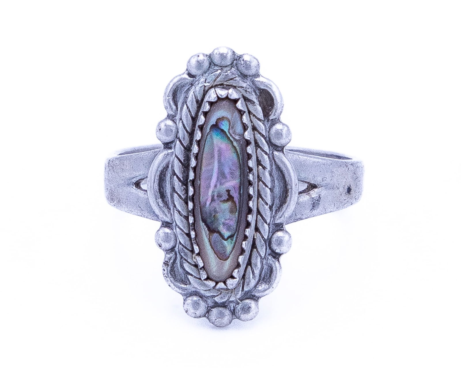 Bell Trading Post Abalone Sterling Ring Sz 6.5 (1 of 6)