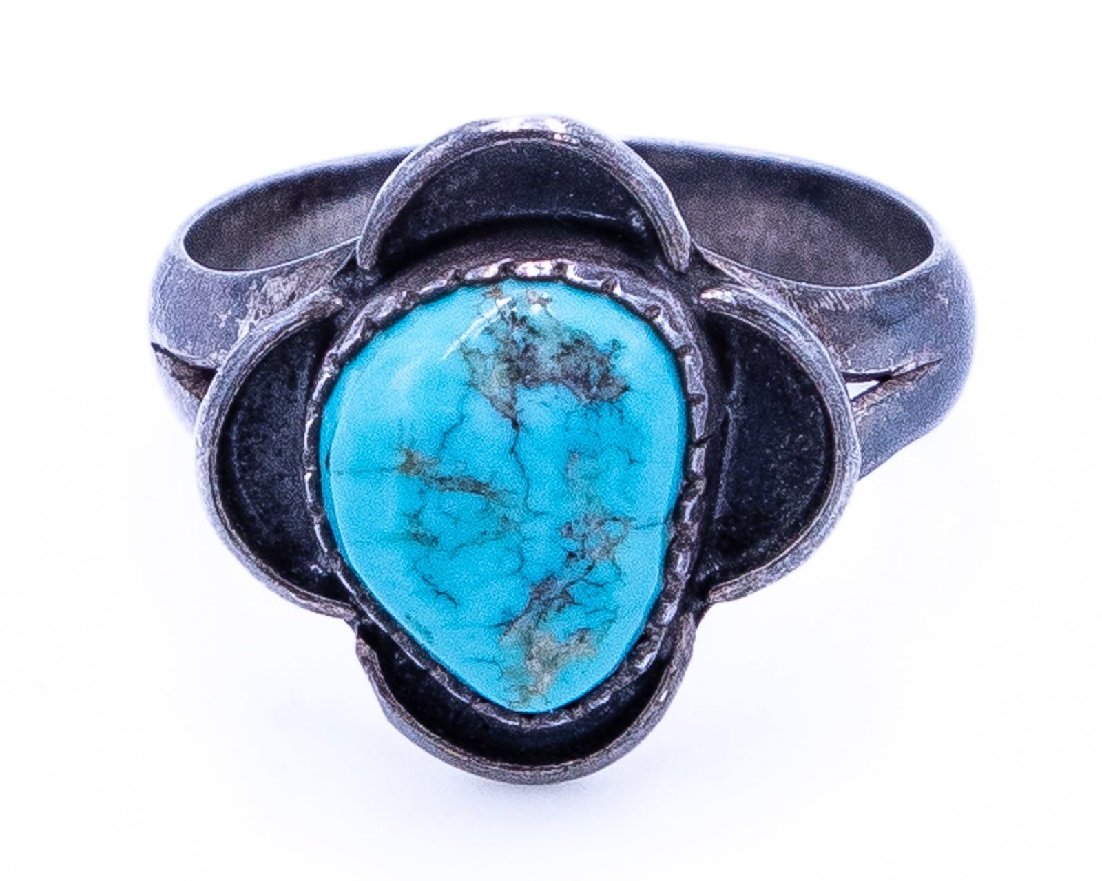 Vintage Navajo Turquoise Sterling Ring Sz 7.5 (1 of 6)