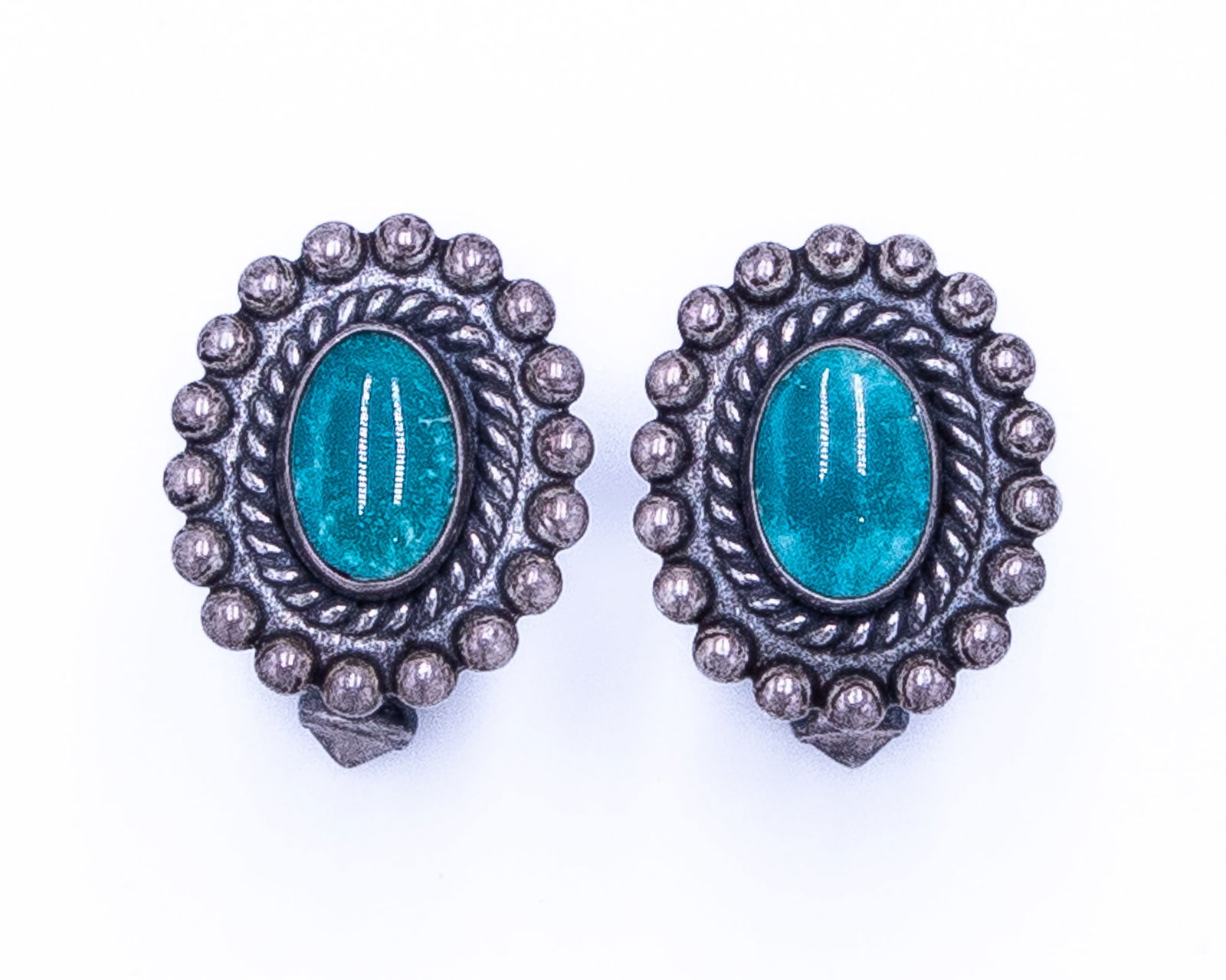 Vintage Navajo Turquoise Sterling Cuff Links (1 of 4)