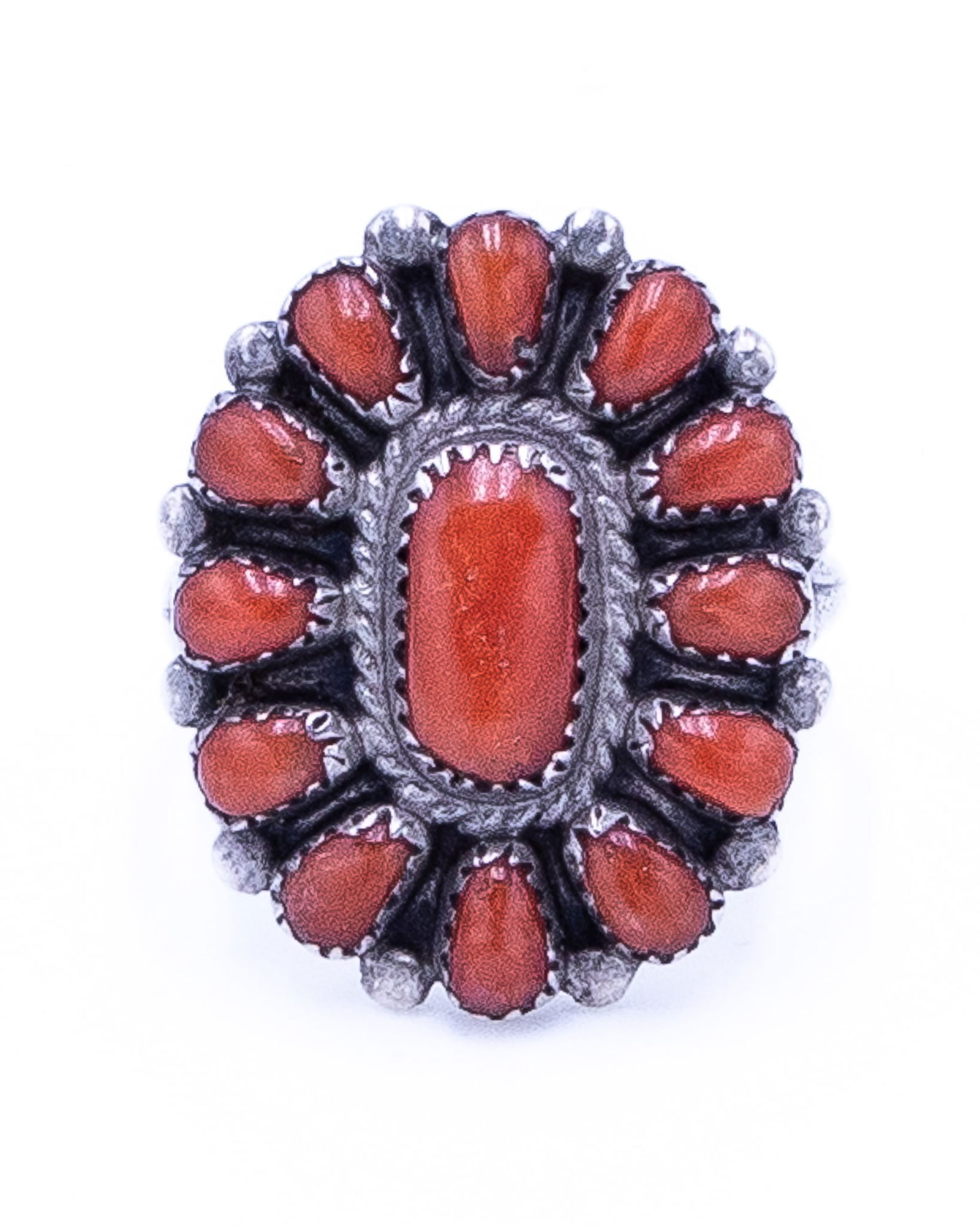 Marie Donna Besselente Zuni Coral Sterling Ring Sz 5.5 (1 of 6)