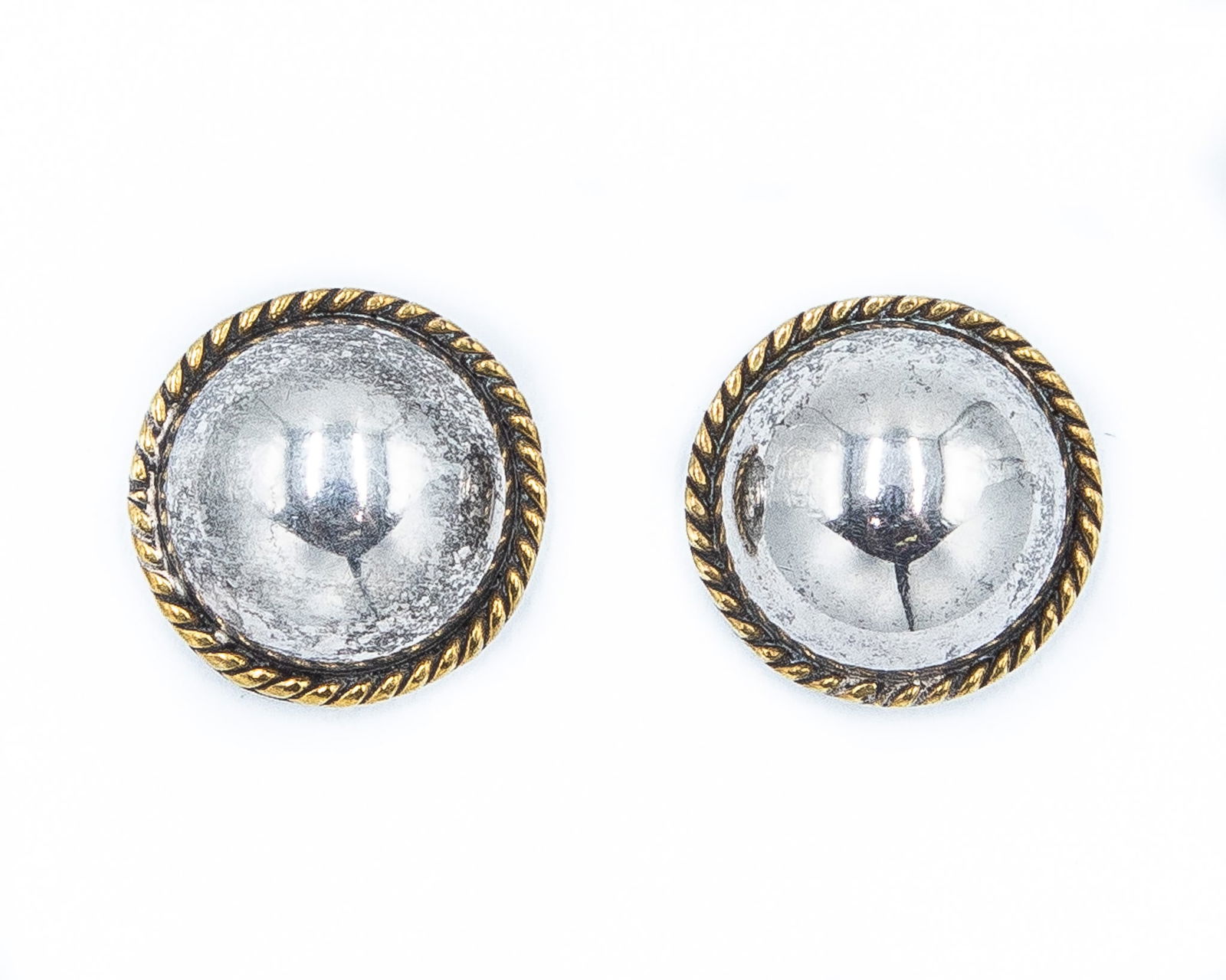 Signed TH Taxco Mexico Sterling Dome Earrings (1 of 4)