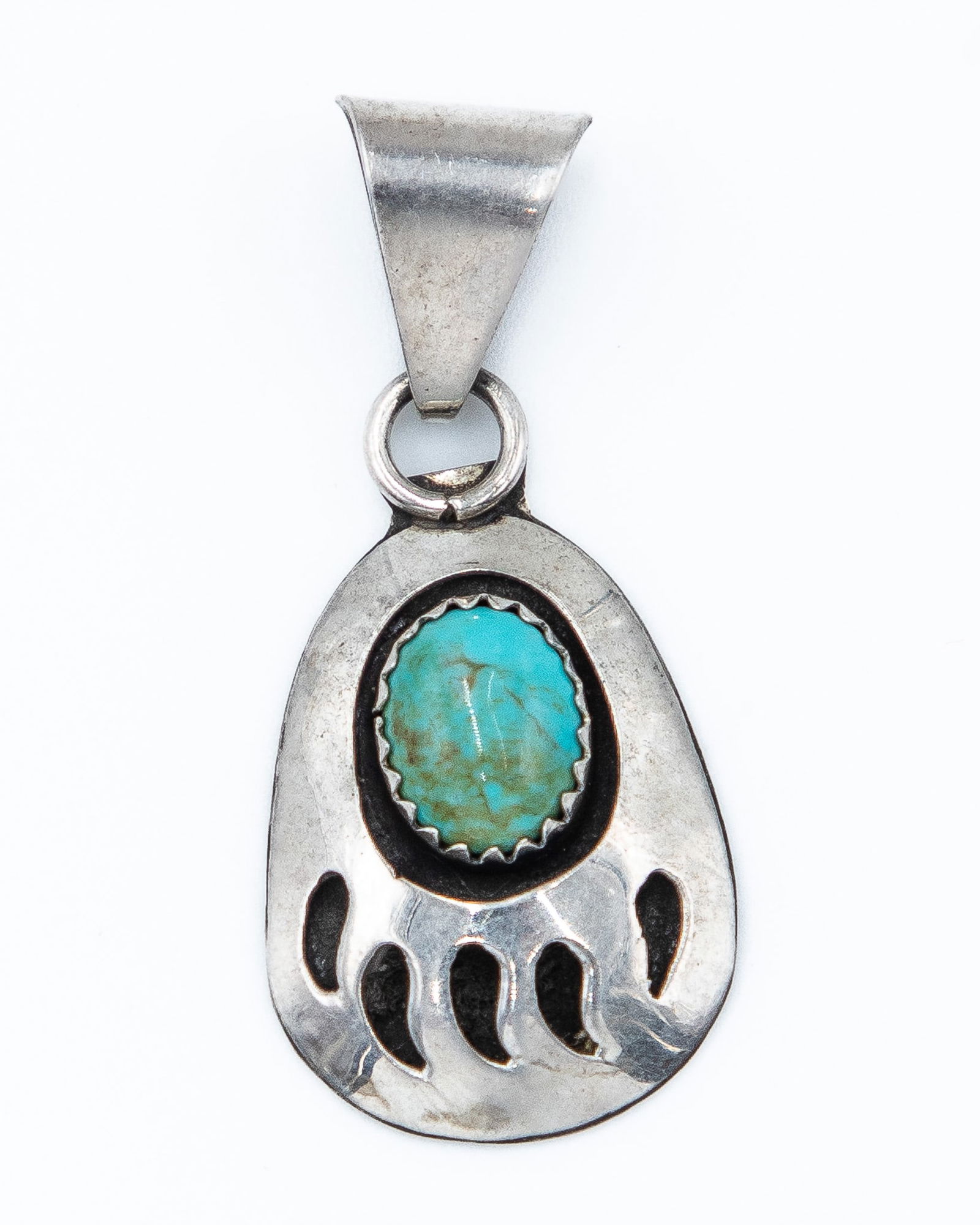 Sensa Eustace Zuni Turquoise Bearpaw Pendant (1 of 4)