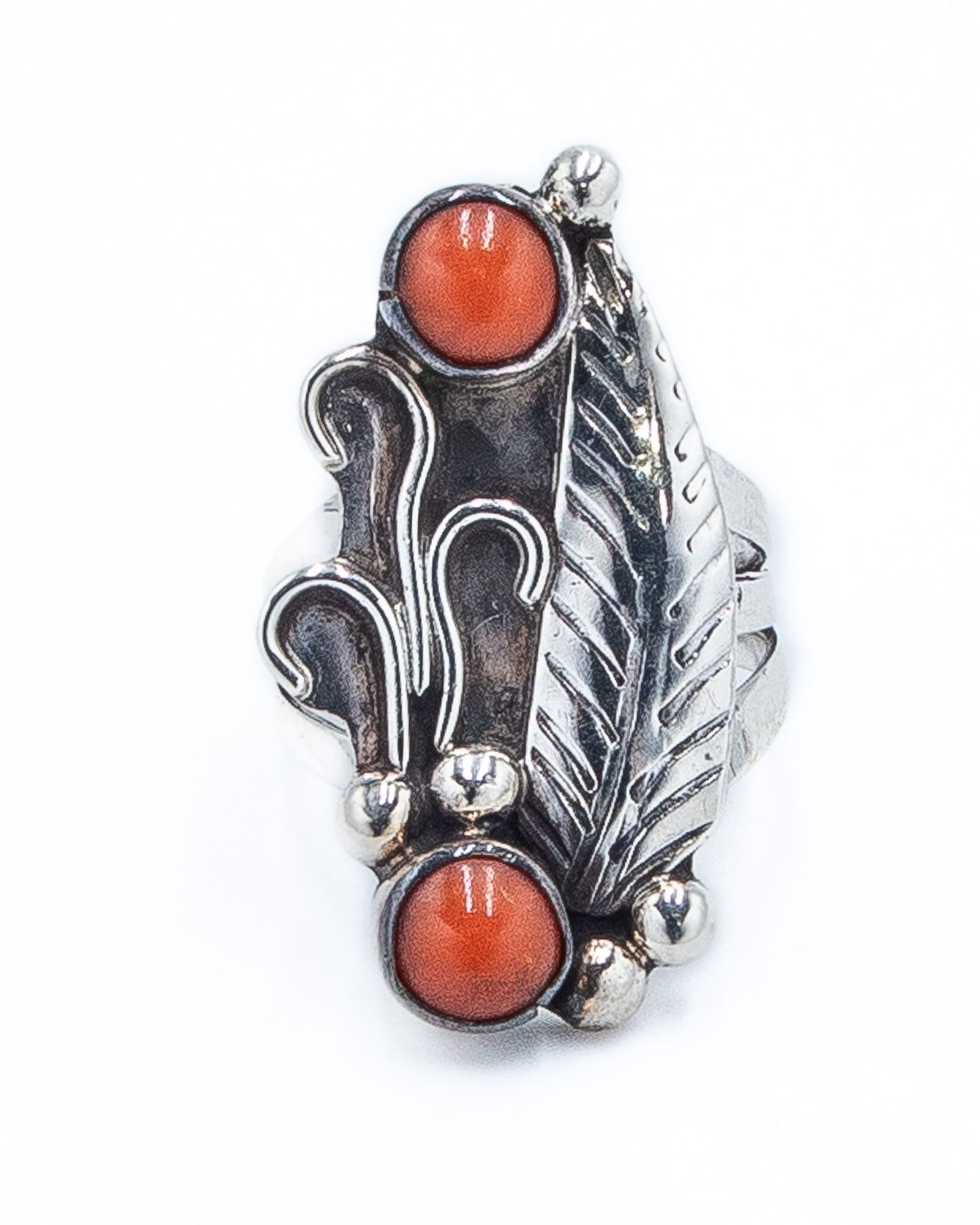 Navajo Coral Sterling Ring Sz 6 (1 of 5)