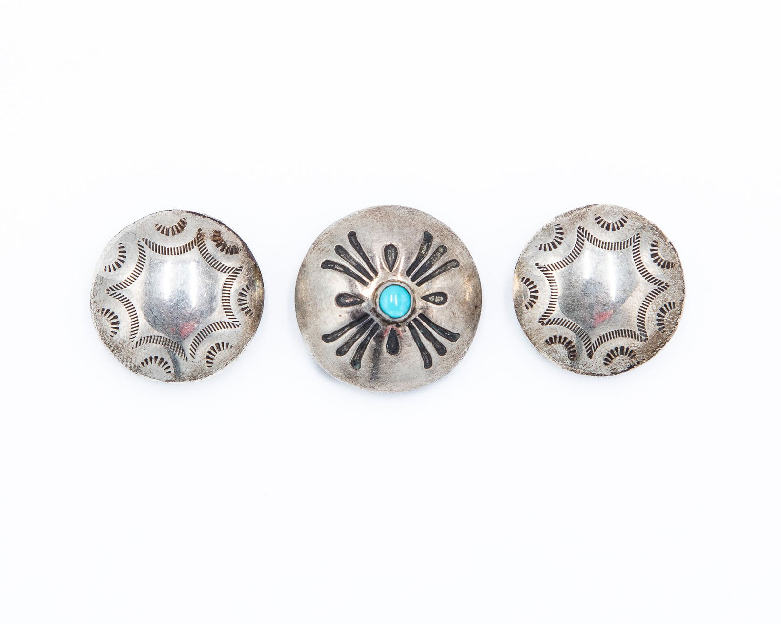 Navajo Turquoise Sterling Button Covers Lot of 3 (1 of 3)