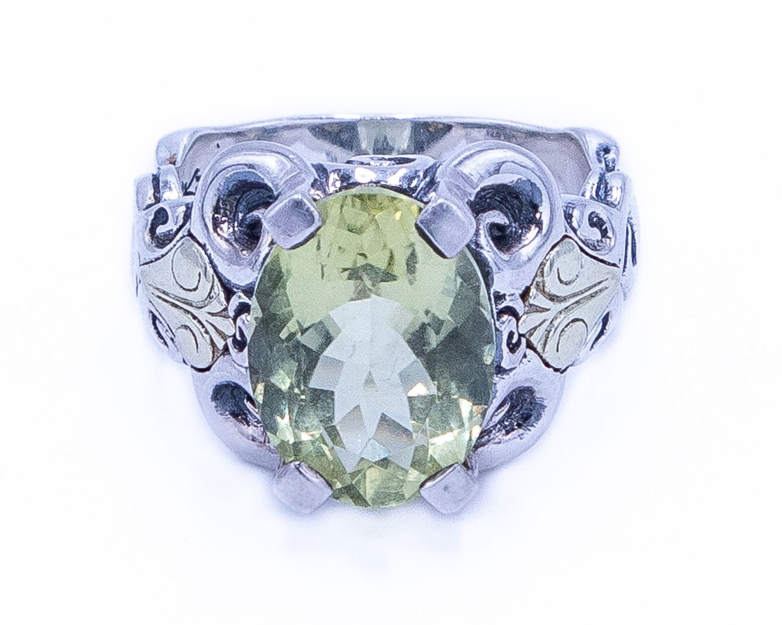 Ann King 18K Gold Citrine Sterling Ring Sz 10.75 (1 of 7)