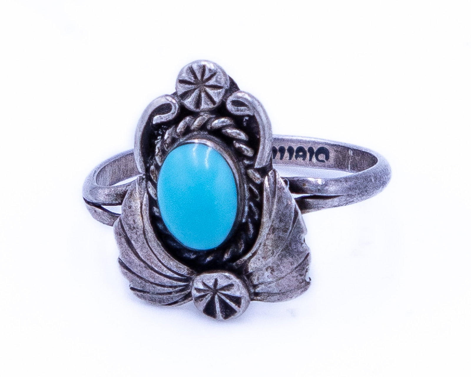 Bell Trading Turquoise Sterling Ring Sz 1.75: Bell Trading Post Turquoise Sterling Blossom Ring Sz 1.75, 1.5g