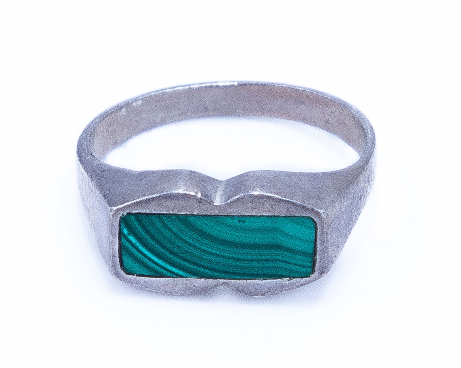 Vintage Mexico Malachite Sterling Ring Sz 6.5 (1 of 6)