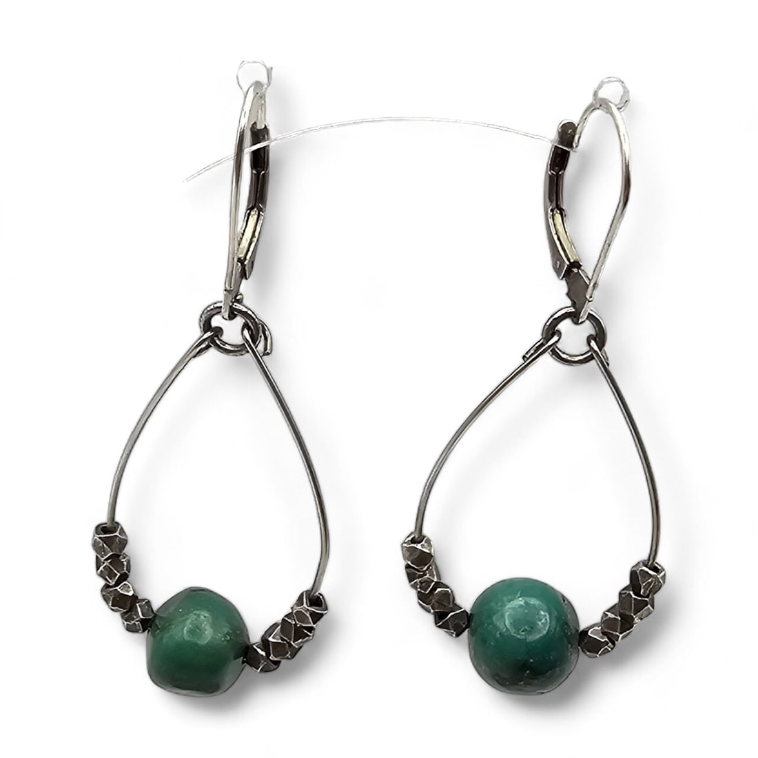 Turquoise Sterling Silver Drop Dangle Earrings 5.7 G (1 of 3)