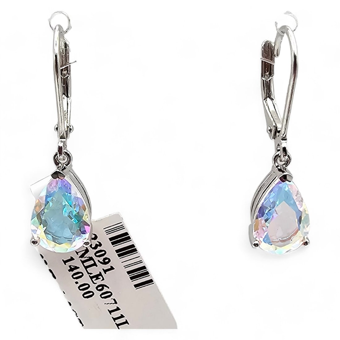 NWT TK Earth Mined Angel Aurora Quartz 18K Gold Over Sterling Silver Drop Dangle Earrings 2.6 G 3.9 (1 of 3)