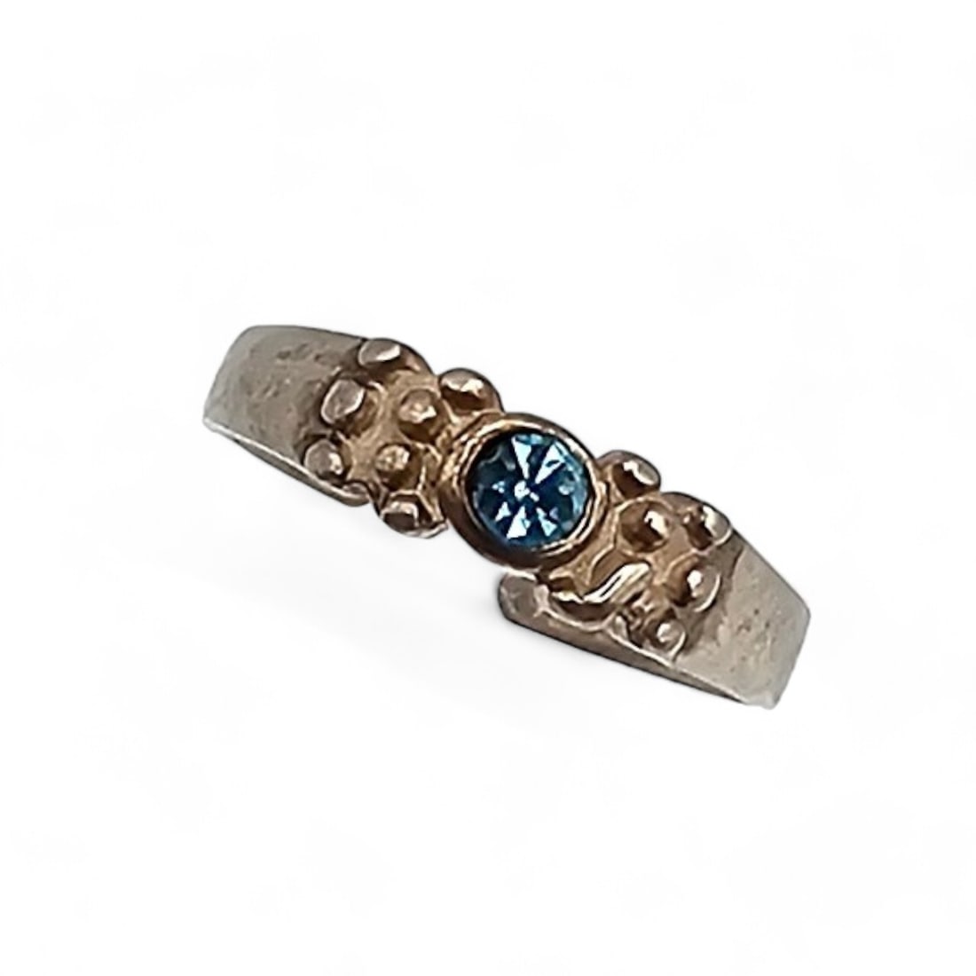 Rhinestone Sterling Silver Toe Ring 1.5 G (1 of 4)