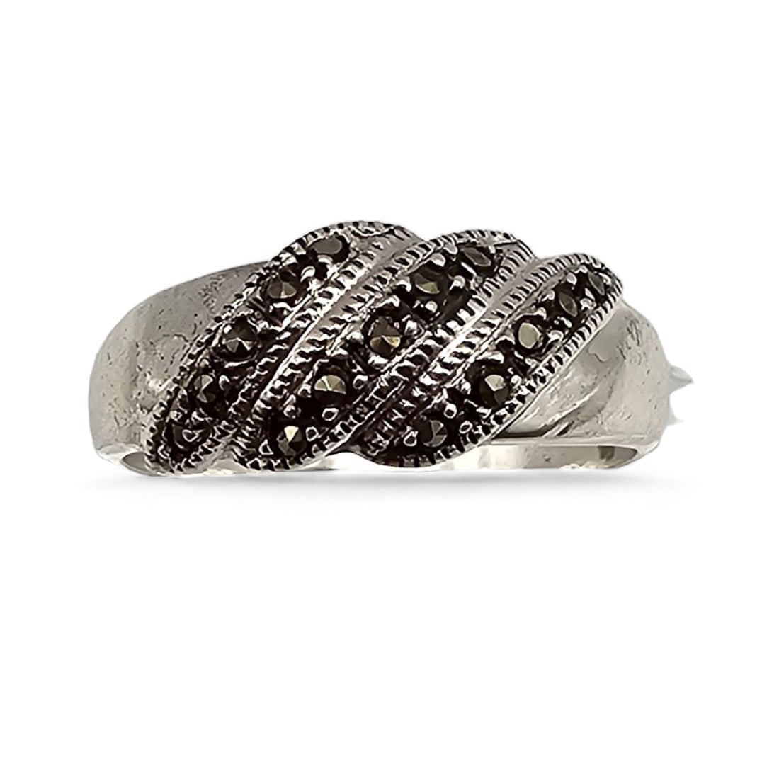 Marcasite Sterling Silver Ring Size 7 2.8 G: Marcasite Sterling Silver Ring Size 7 2.8 G