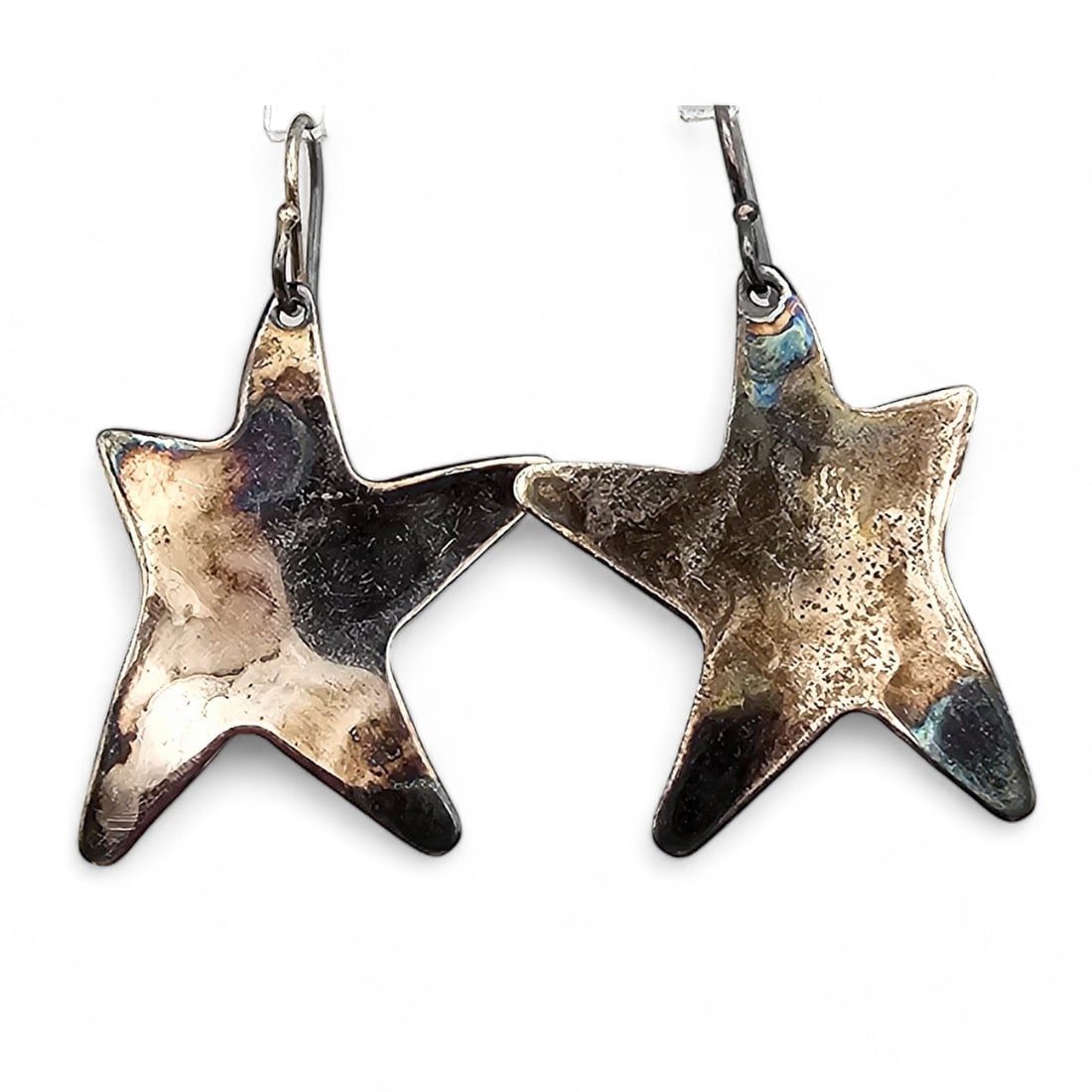 Designer Sterling Silver Star Dangle Earrings 5.9 G (1 of 3)