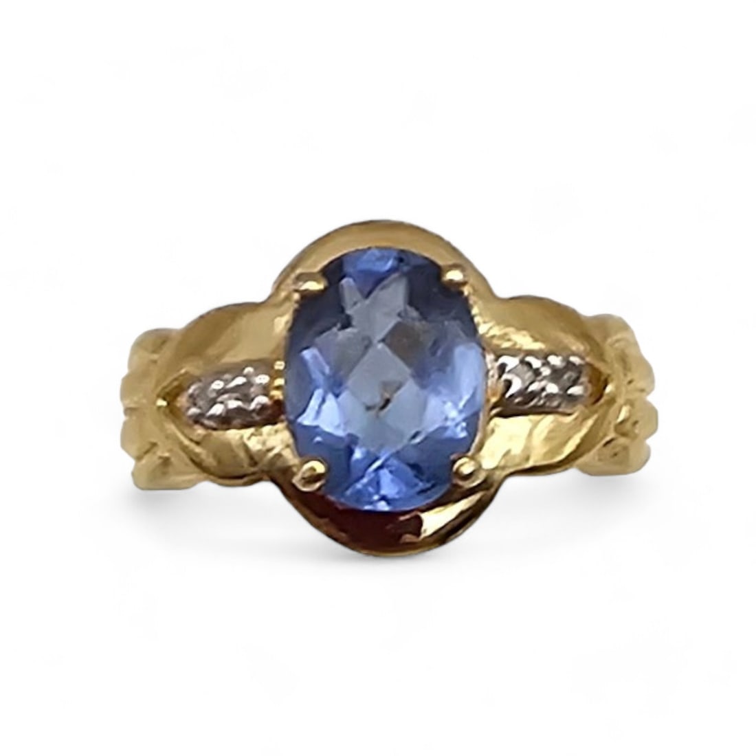 Ross Simons Topaz Diamond Gold Over Sterling Silver Cocktail Ring Size 5.75 4.5 G (1 of 5)