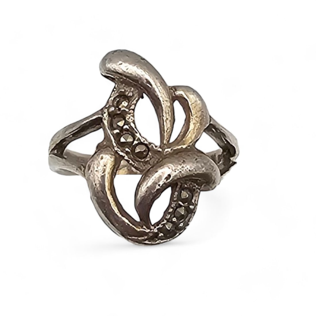 HAN Marcasite Sterling Silver Cocktail Ring Size 5.75 4.1 G: HAN Marcasite Sterling Silver Cocktail Ring Size 5.75 4.1 G