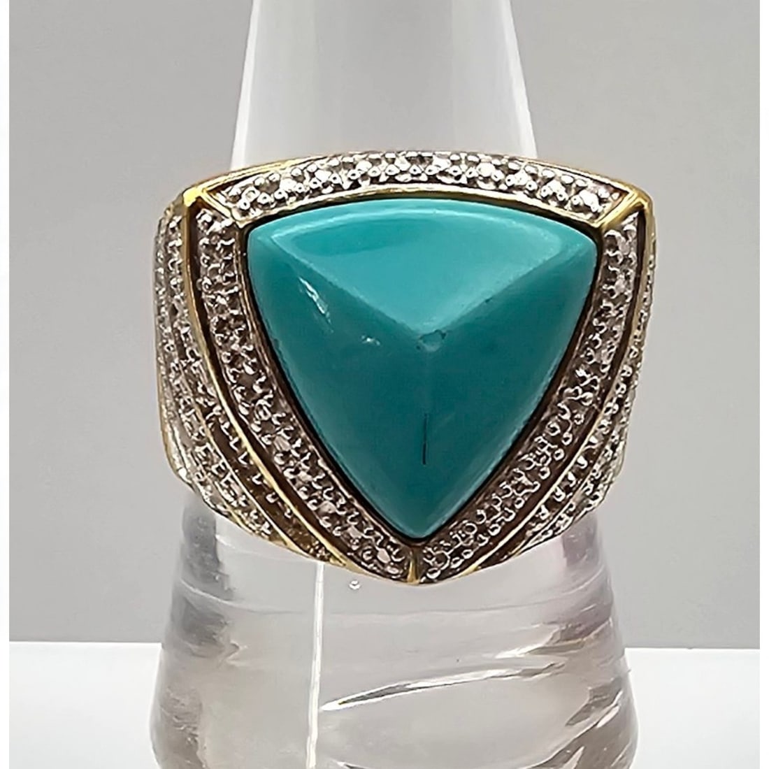 Ross Simons Glass Gold Over Sterling Silver Cocktail Ring Size 9.5 11.1 G (1 of 5)