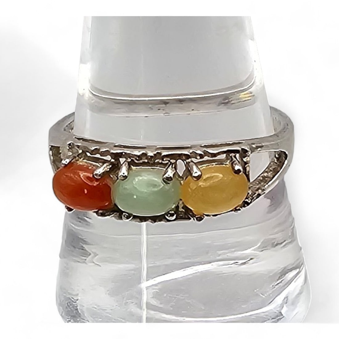 Avon Jade Sterling Silver Ring Size 10.5 3.3 G (1 of 5)