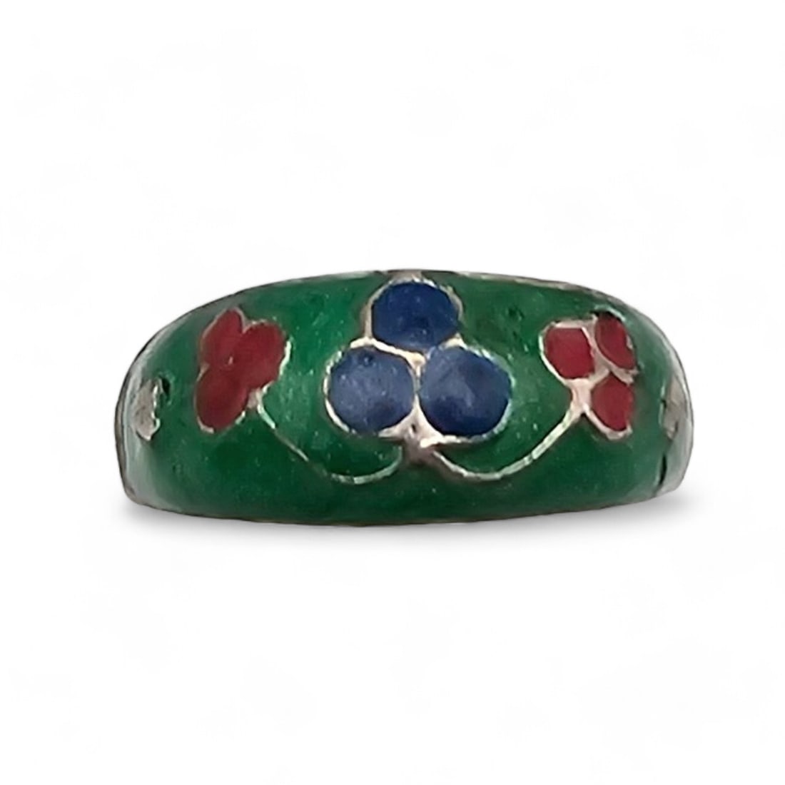 Enamel Sterling Silver Ring Size 8.5 4.1 G: Enamel Sterling Silver Ring Size 8.5 4.1 G