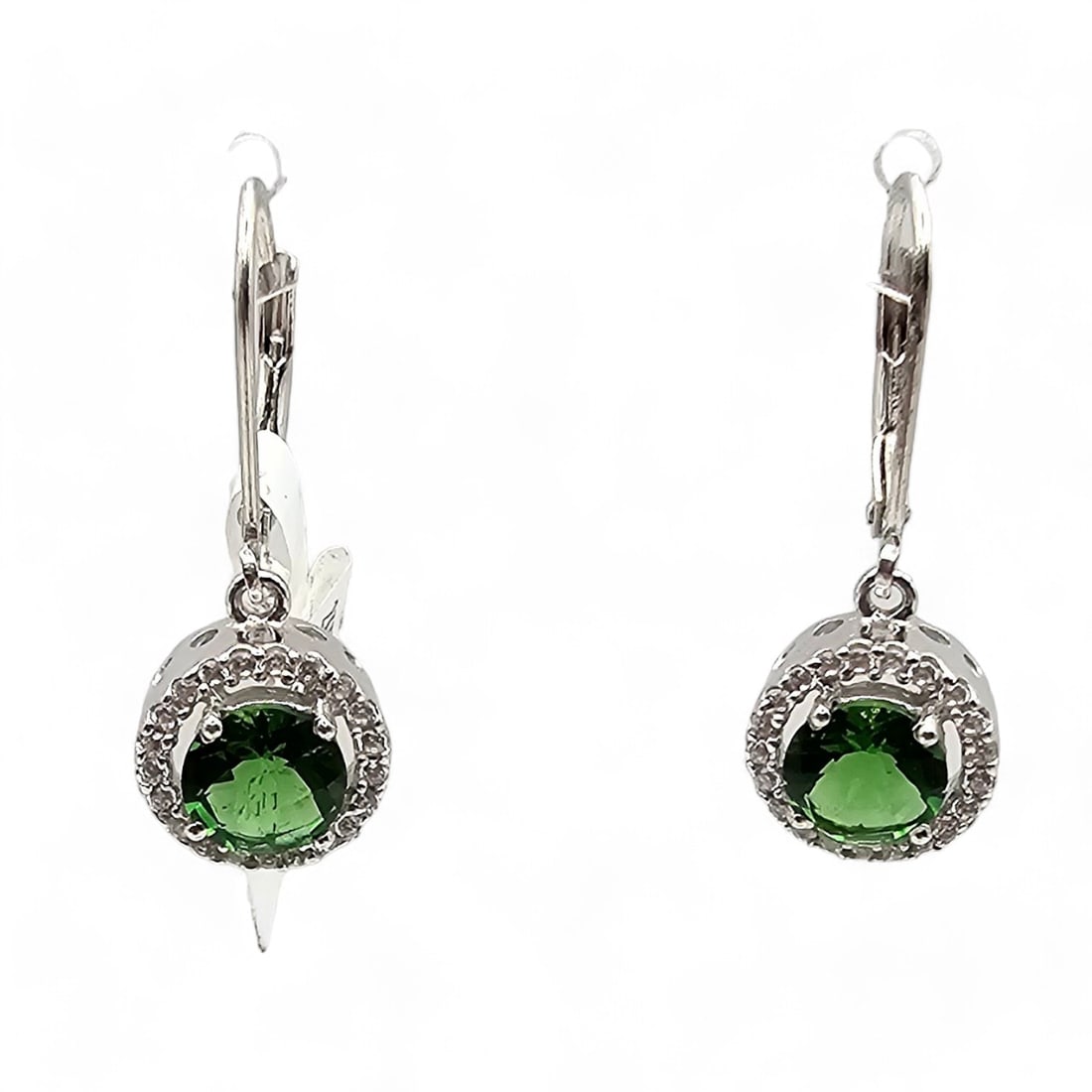 NWT TK Earth Mined Chrome Tourmaline 18K Gold Over Sterling Silver Drop Dangle Earrings 4.1 G 1.89 (1 of 3)
