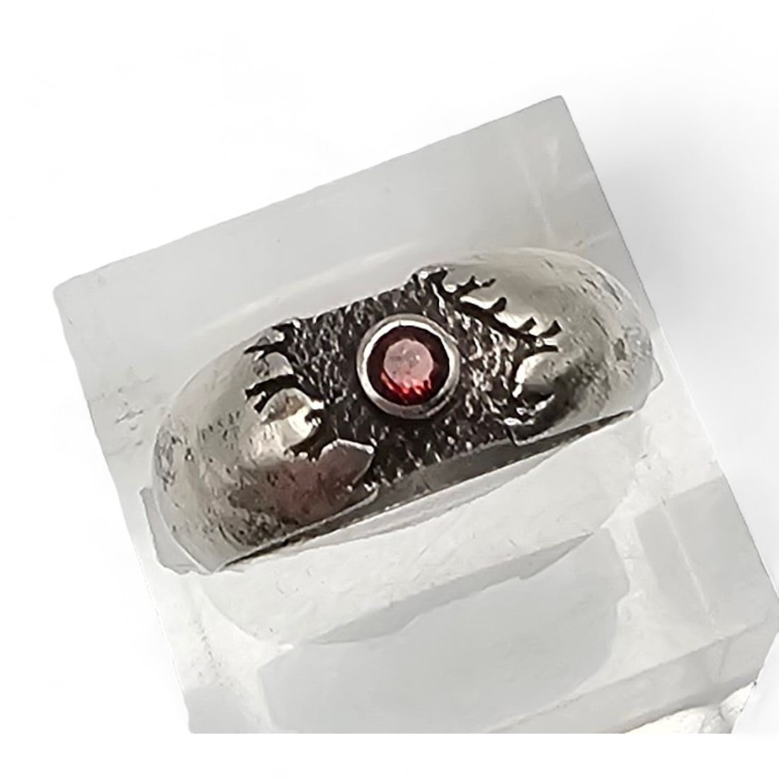 BUMA Garnet Sterling Silver Cocktail Ring Size 6.5 3.7 G (1 of 4)