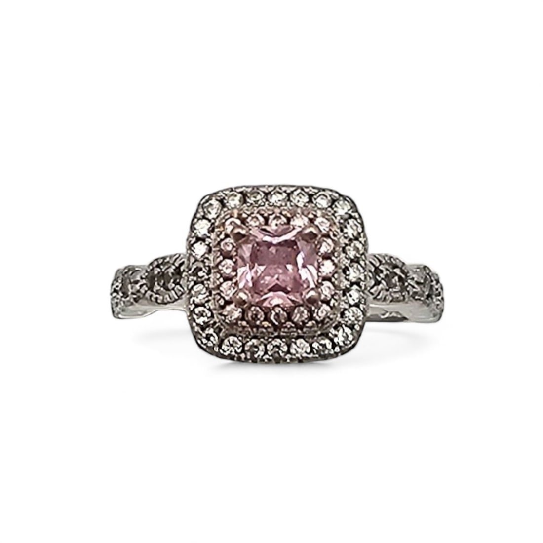 Pink Tourmaline Sterling Silver Cocktail Ring Size 4.25 2.5 G Approximately 0.88 TCW: Pink Tourmaline Sterling Silver Cocktail Ring Size 4.25 2.5 G Approximately 0.88 TCW