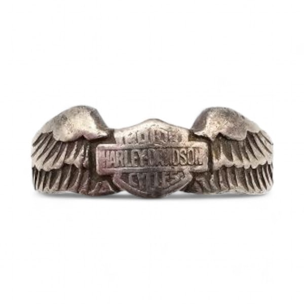 Harley Davidson Motorcycle Sterling Silver Ring Sz. 8.5 5.5 G (1 of 4)